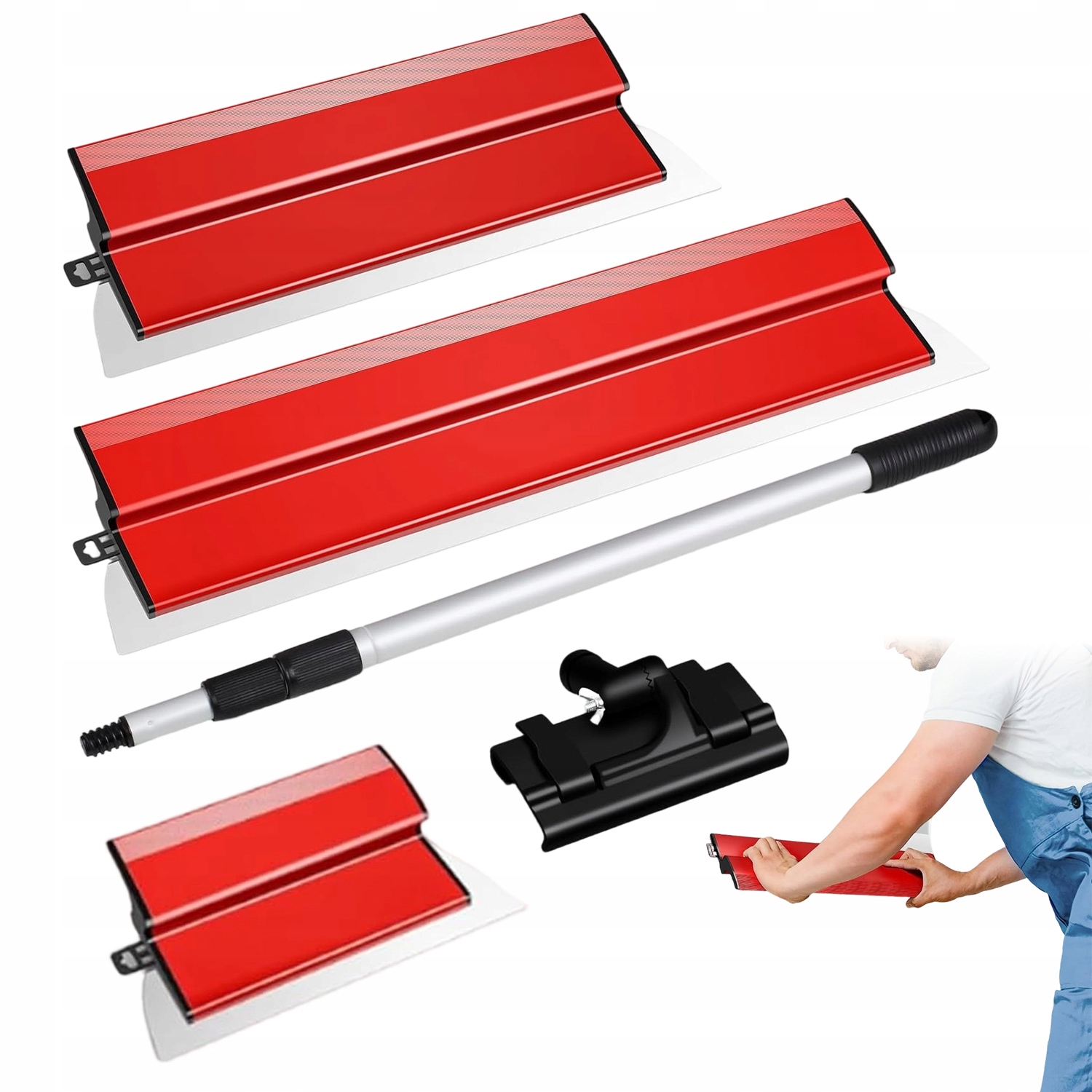 Špachtle Nůž Fasádní Špachtle 25/40/60 CM 3KS Tyč Adaptér Kompletní Sada