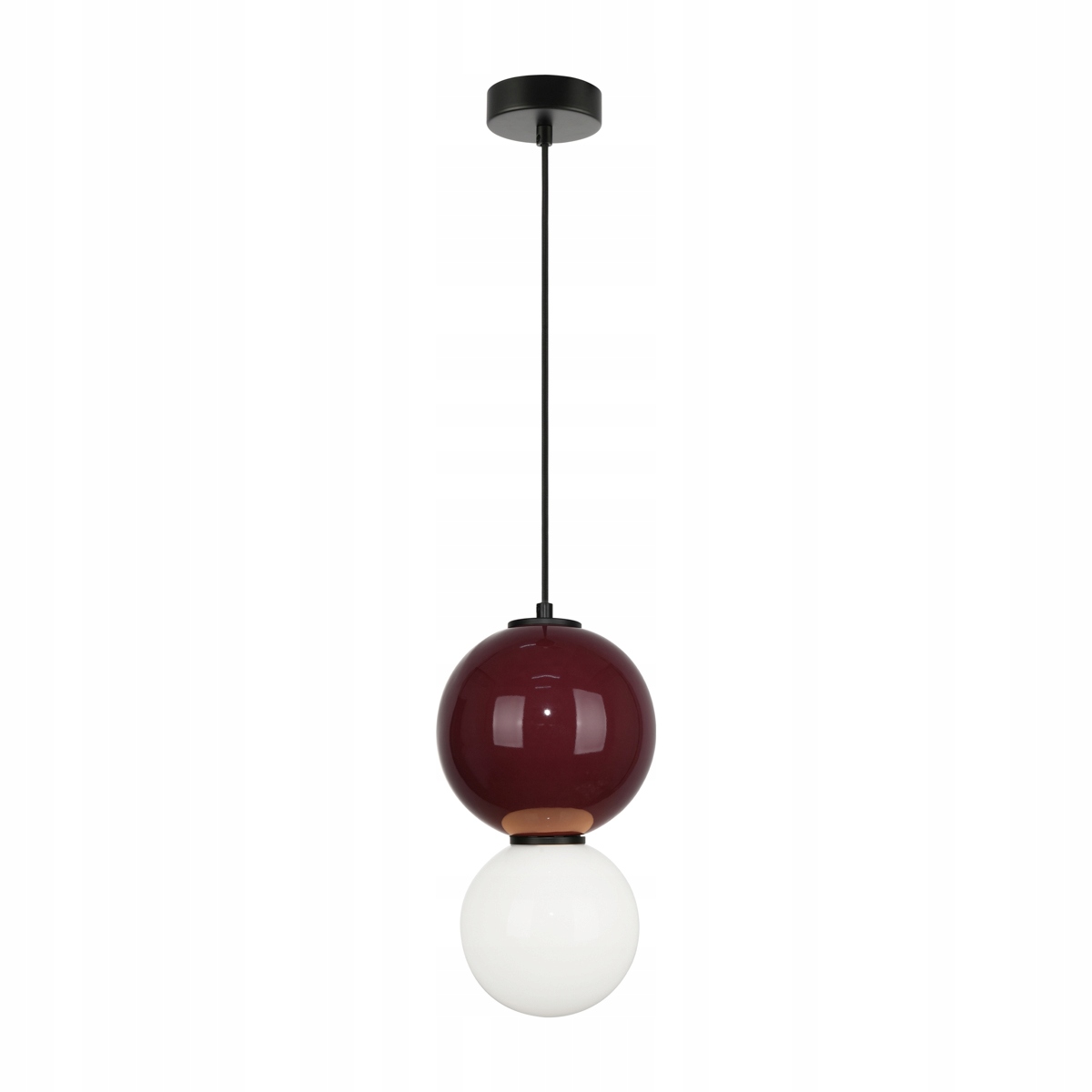 Závesná lampa Italux Pieve Led 6W Bordovo-biela Ø18 cm Moderná