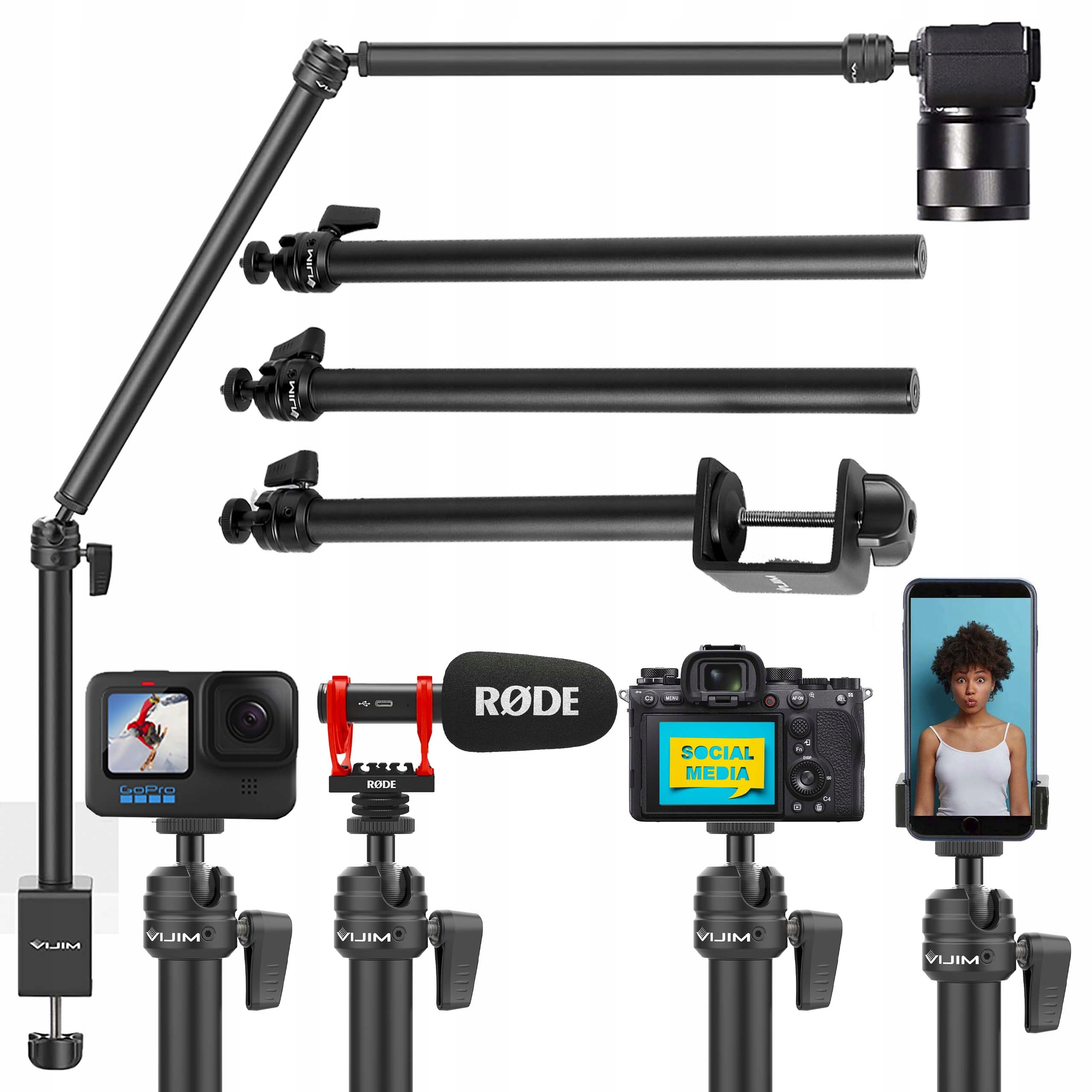 Uchwyt Biurkowy Zacisk Imadło do Mikrofonu Kamery LED Ulanzi VIJIM LS08