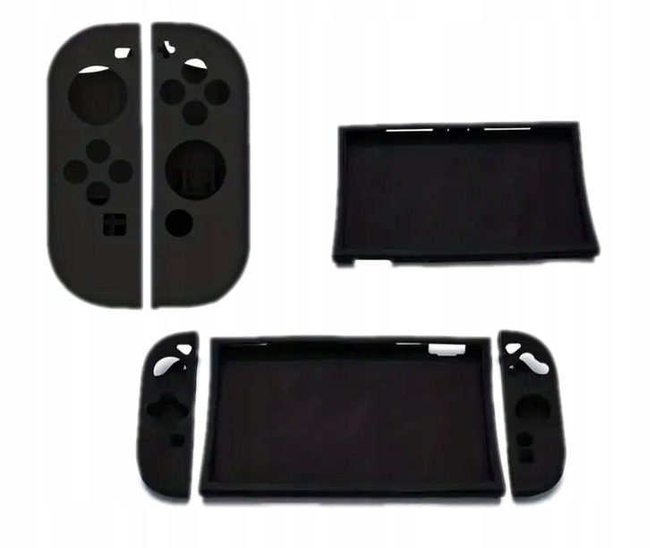 CZARNE KOMPLETNE SILIKONOWE ETUI OCHRONNE JOY-CON DO NINTENDO SWITCH 2