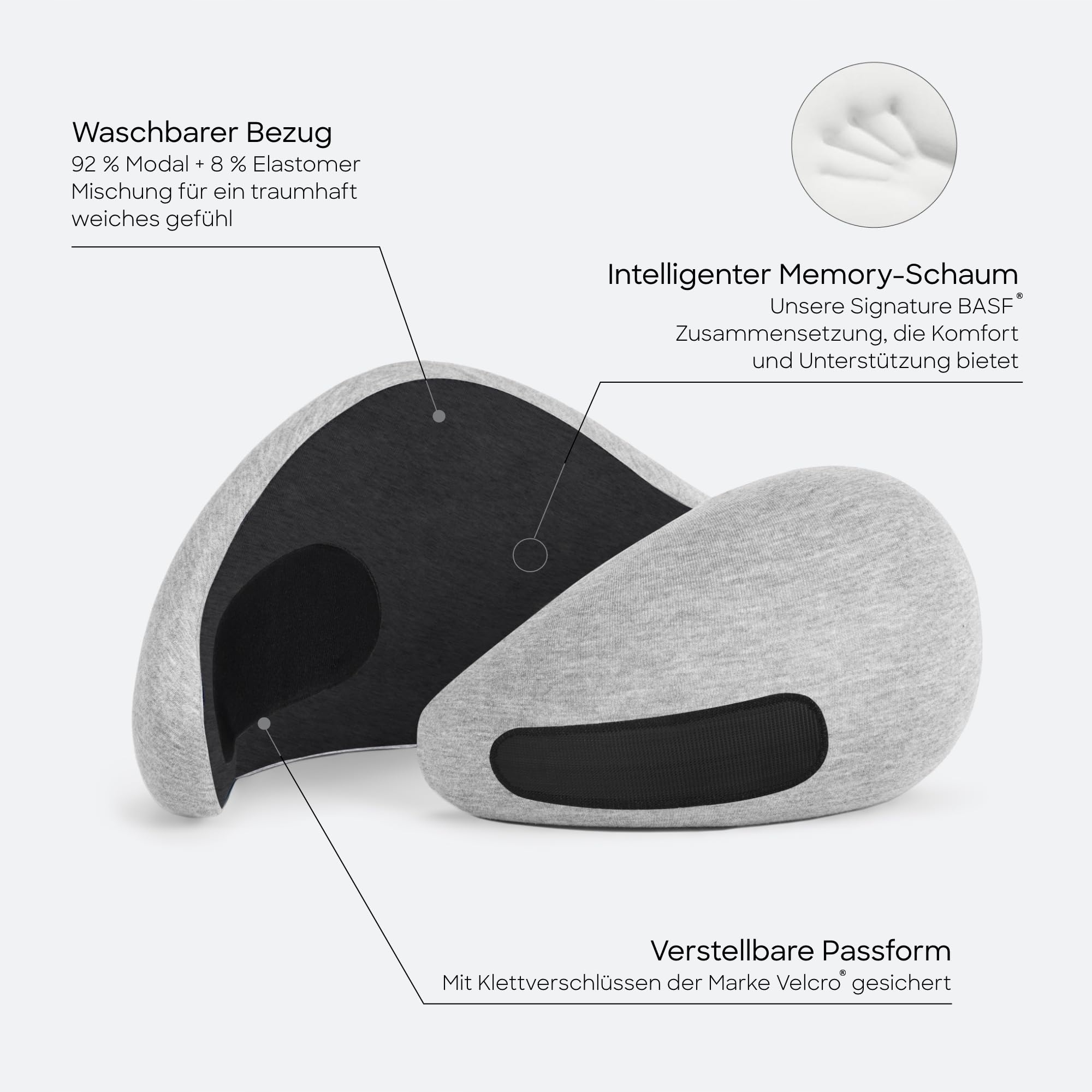 OSTRICHPILLOW Go Poduszka Na Szyję Z Pianką Memory Ergonomiczny Design — miniatura 2
