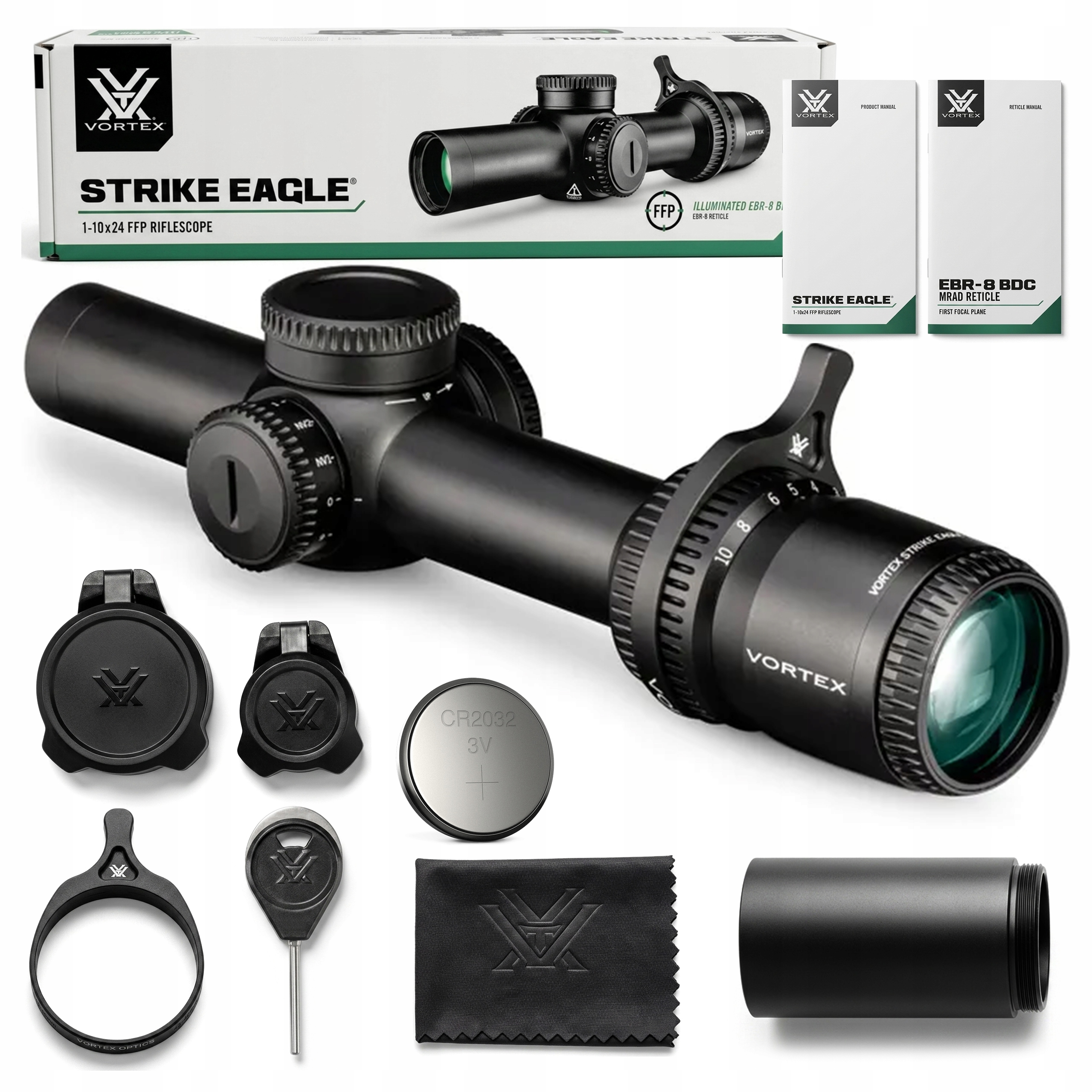 Vortex Strike Eagle 1-10x24 Ffp EBR-8 Mrad Luneta Celownicza Na Broń 30mm