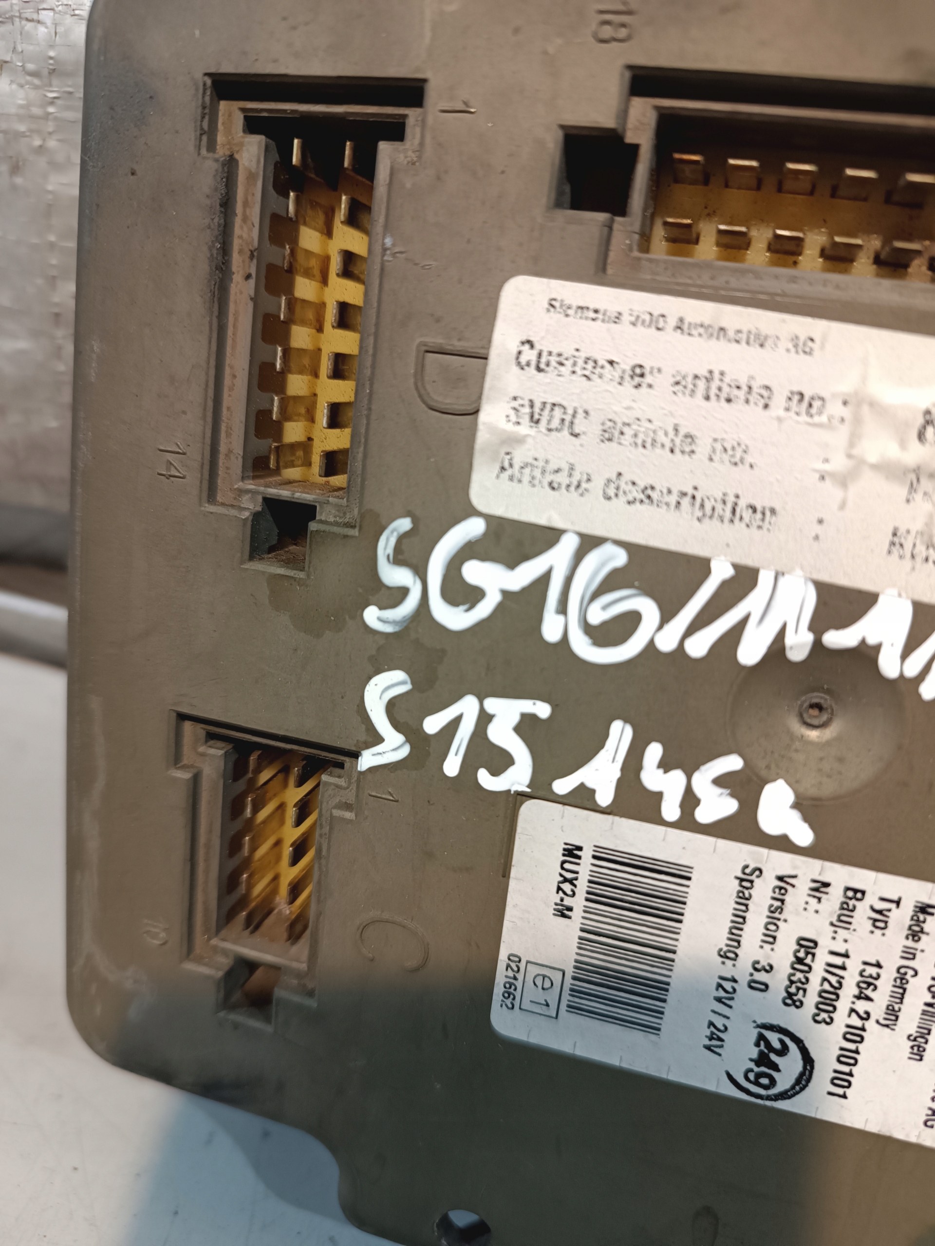 MAN AUTOBUS control unit MUX2-M 1364.21010101 050358 VERSION 3.0