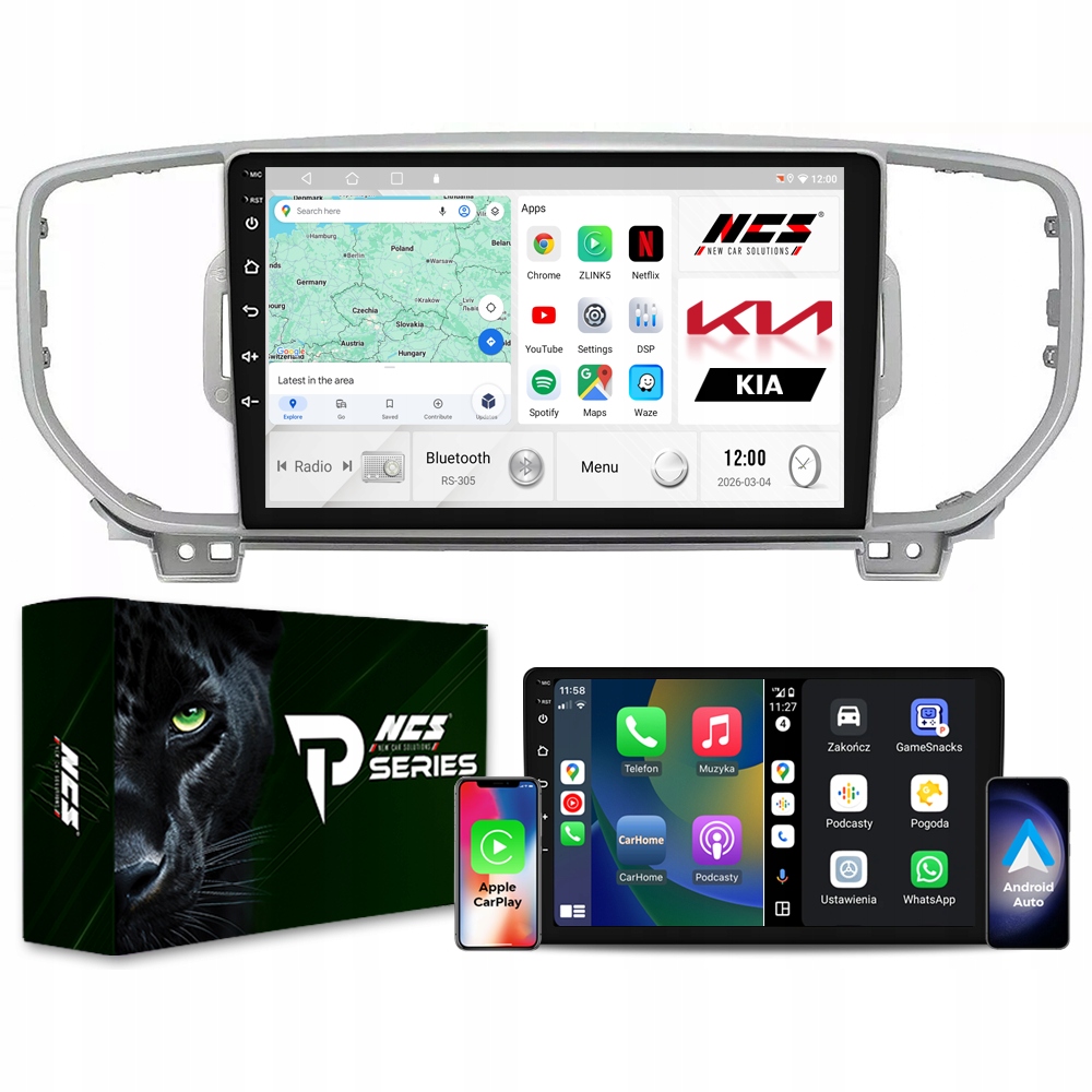 Rádio Navigace Android RS-305 Kia Sportage IV 2016-2018 2GB 9" Can