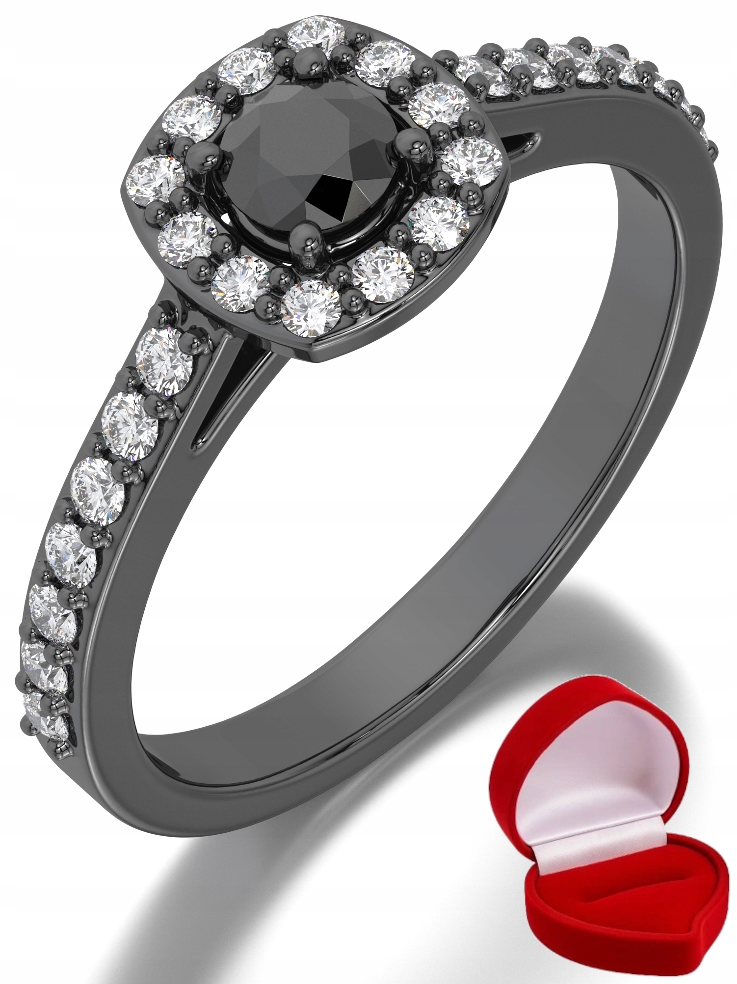 Zlatý Prstýnek 585 14k Brylant Č. 0,19 ct Černé Zlato R20