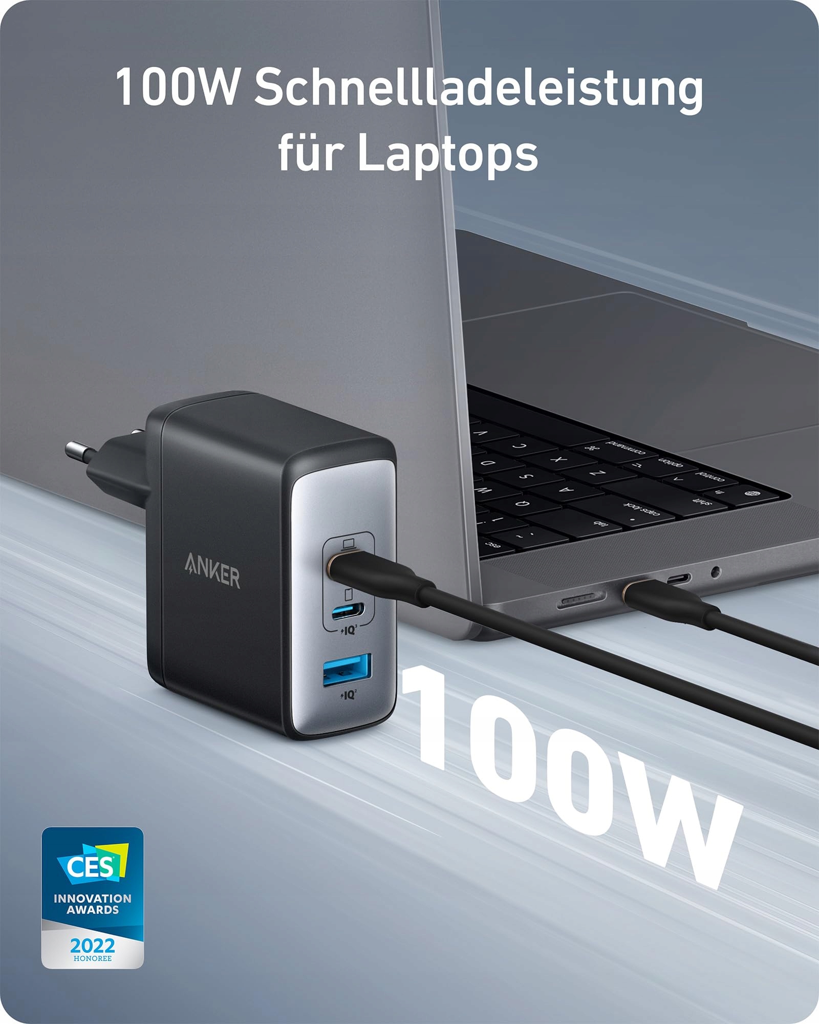 ANKER 100W USB C Ładowarka 3-Portowa Szybkie Ładowanie MacBook iPhone iPad — miniatura 2