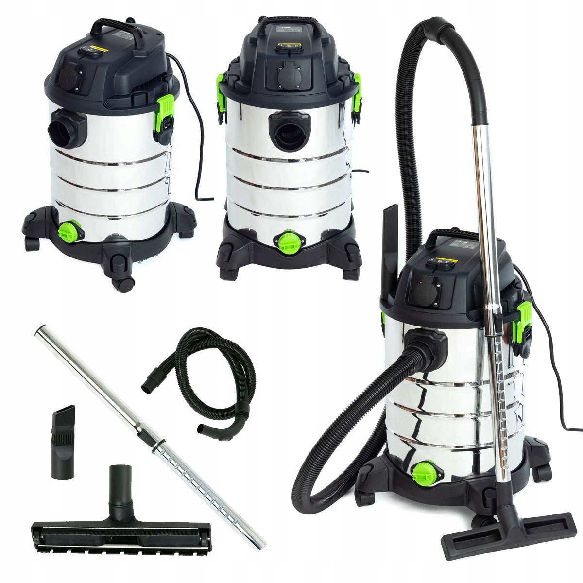 ODKURZACZ PRZEMYSŁOWY DO POPIOŁU GIPSU 2200W MOCNY 30L NA MOKRO SUCHO