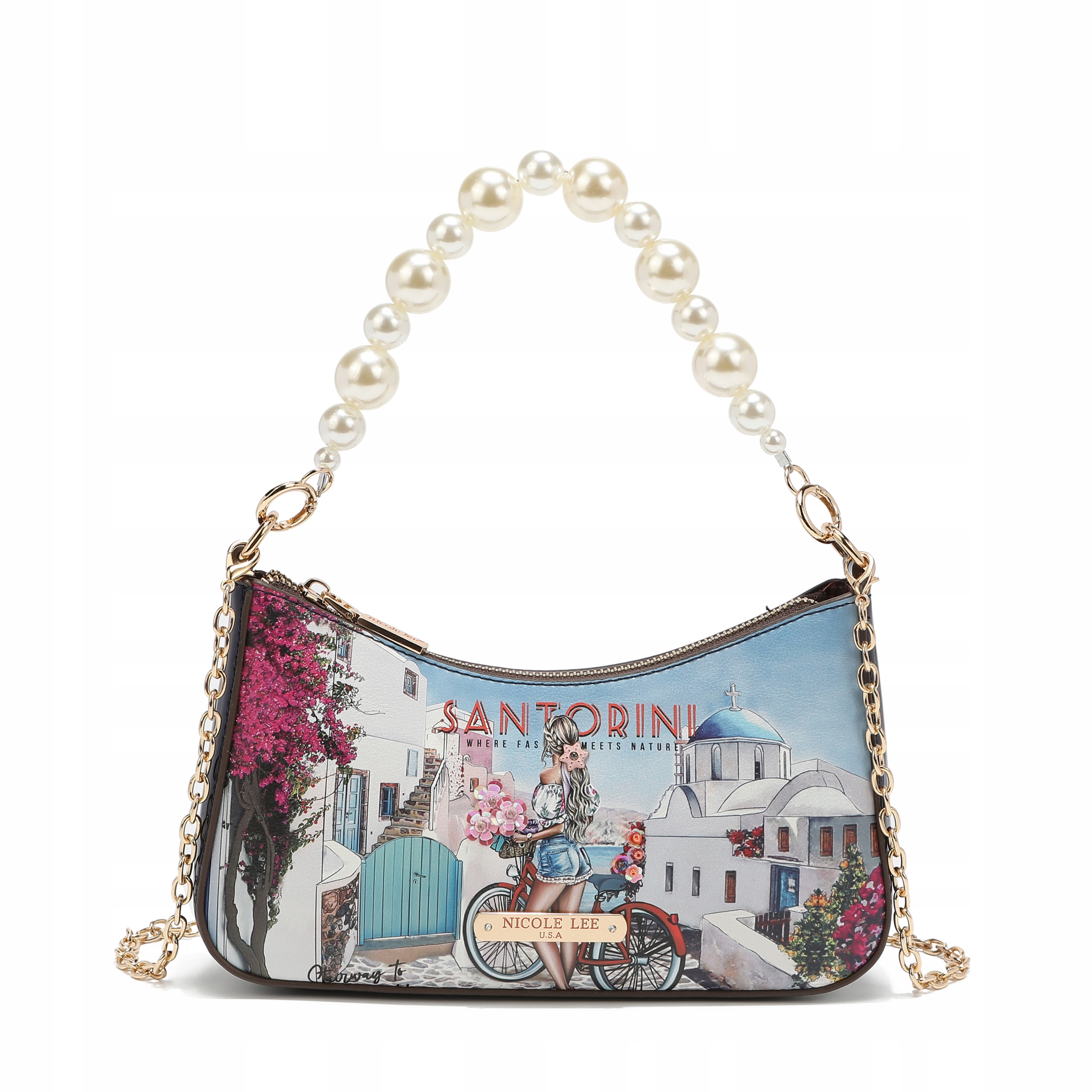 

Mała torebka listonoszka ozdobna perły Nicole Lee