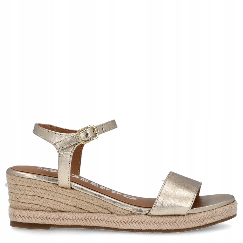 Kožené sandály na podpatku Gioseppo 71701 Zlaté 38