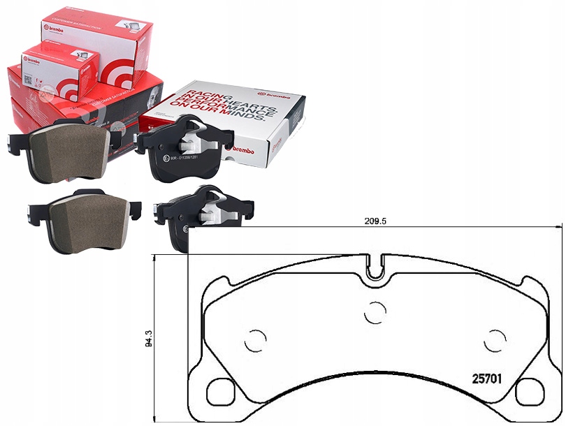 Sada Brzdových Destiček Brembo 95B698151E 8DB3