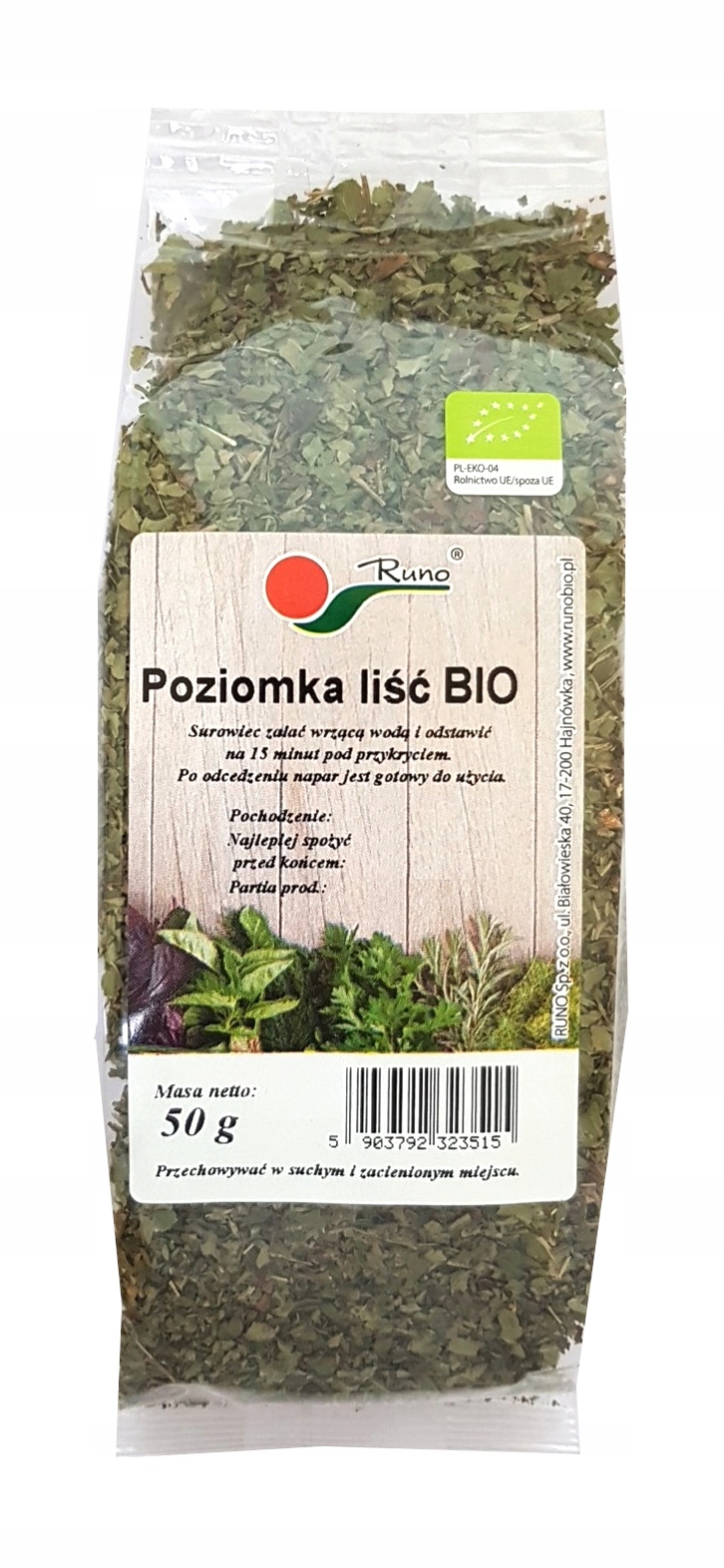 

Poziomka liść 50g Runo Oczyszcza Organizm Z Toksyn