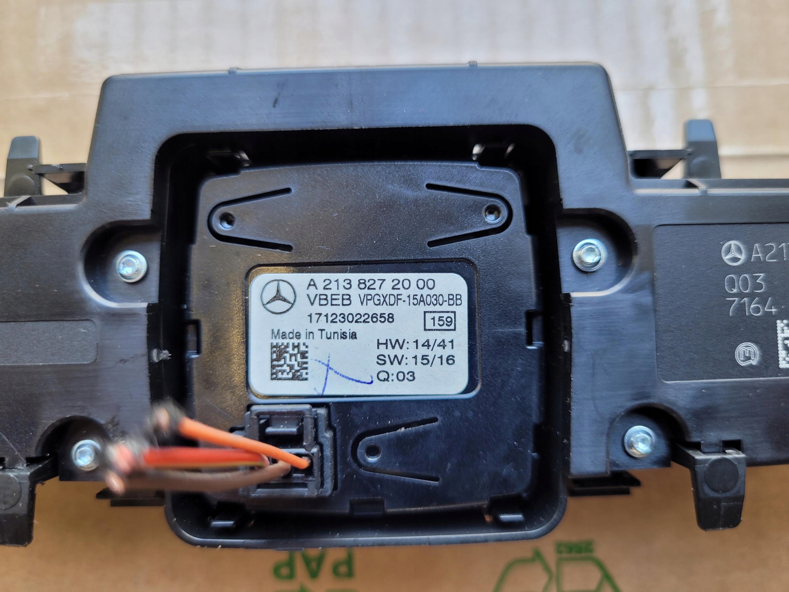 control panel clock A2138272000 A2139054603 MERCEDES W213 S213 E