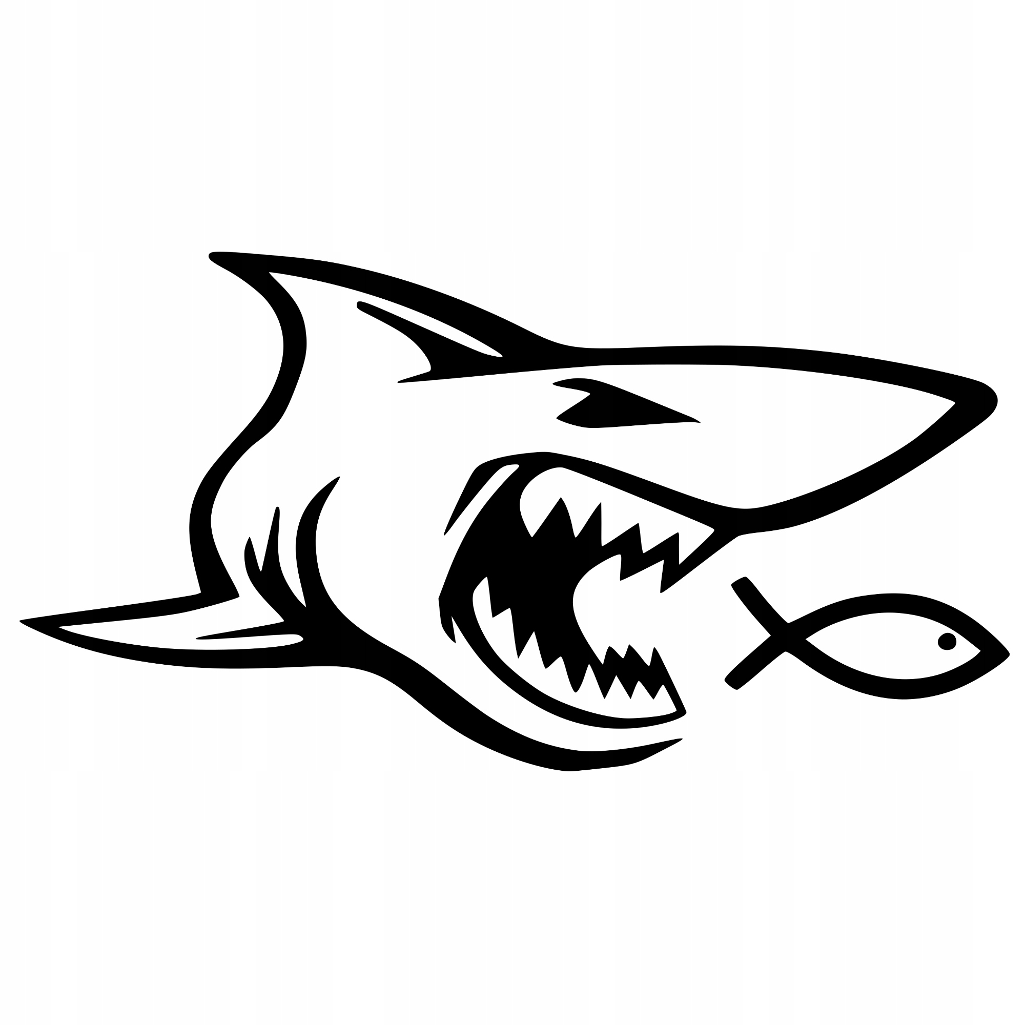 

Naklejka na samochód Ryba Rekin Rybka Wiara Shark