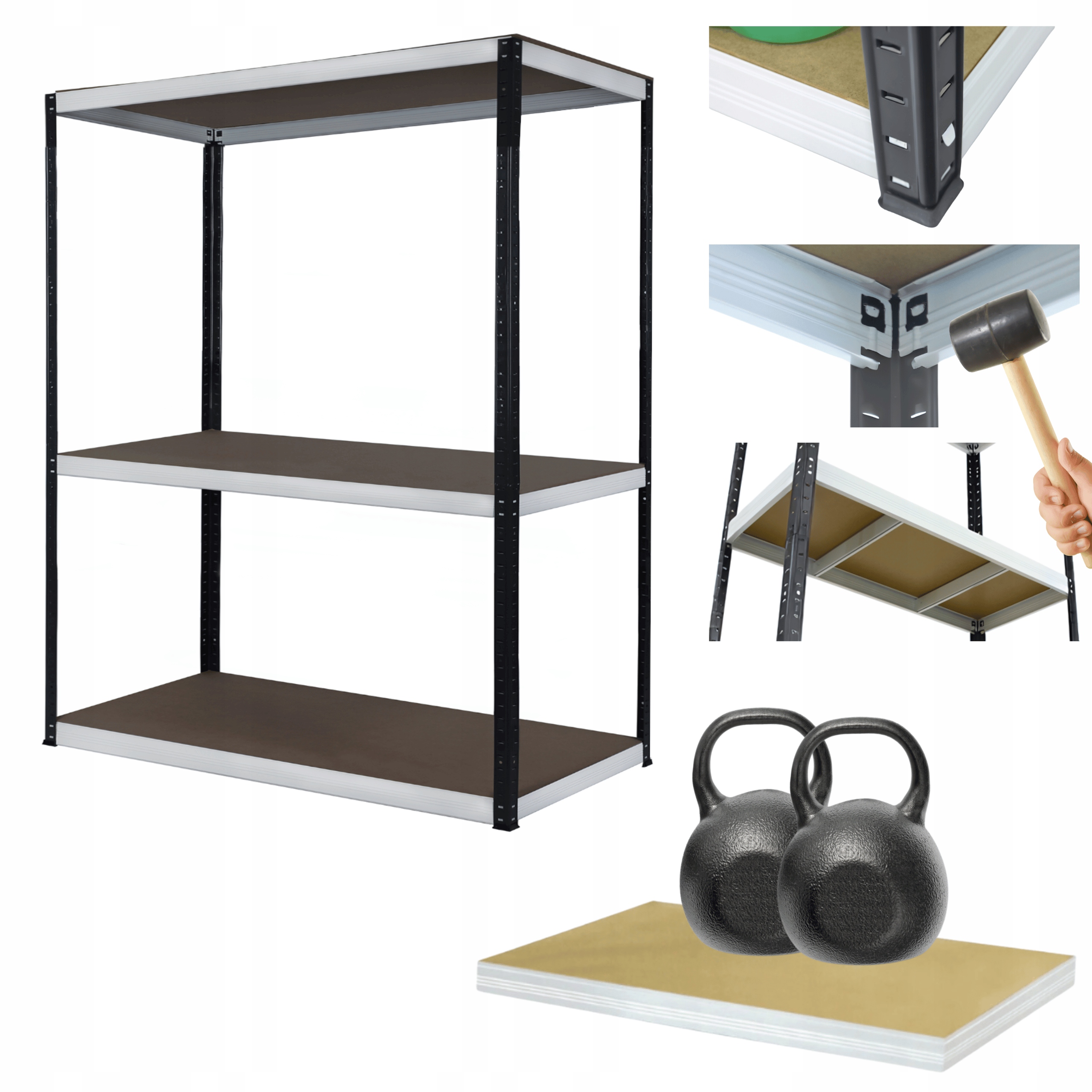 Kovový skladový regál a stojan Helios 90x110x45 cm 3Px275 kg