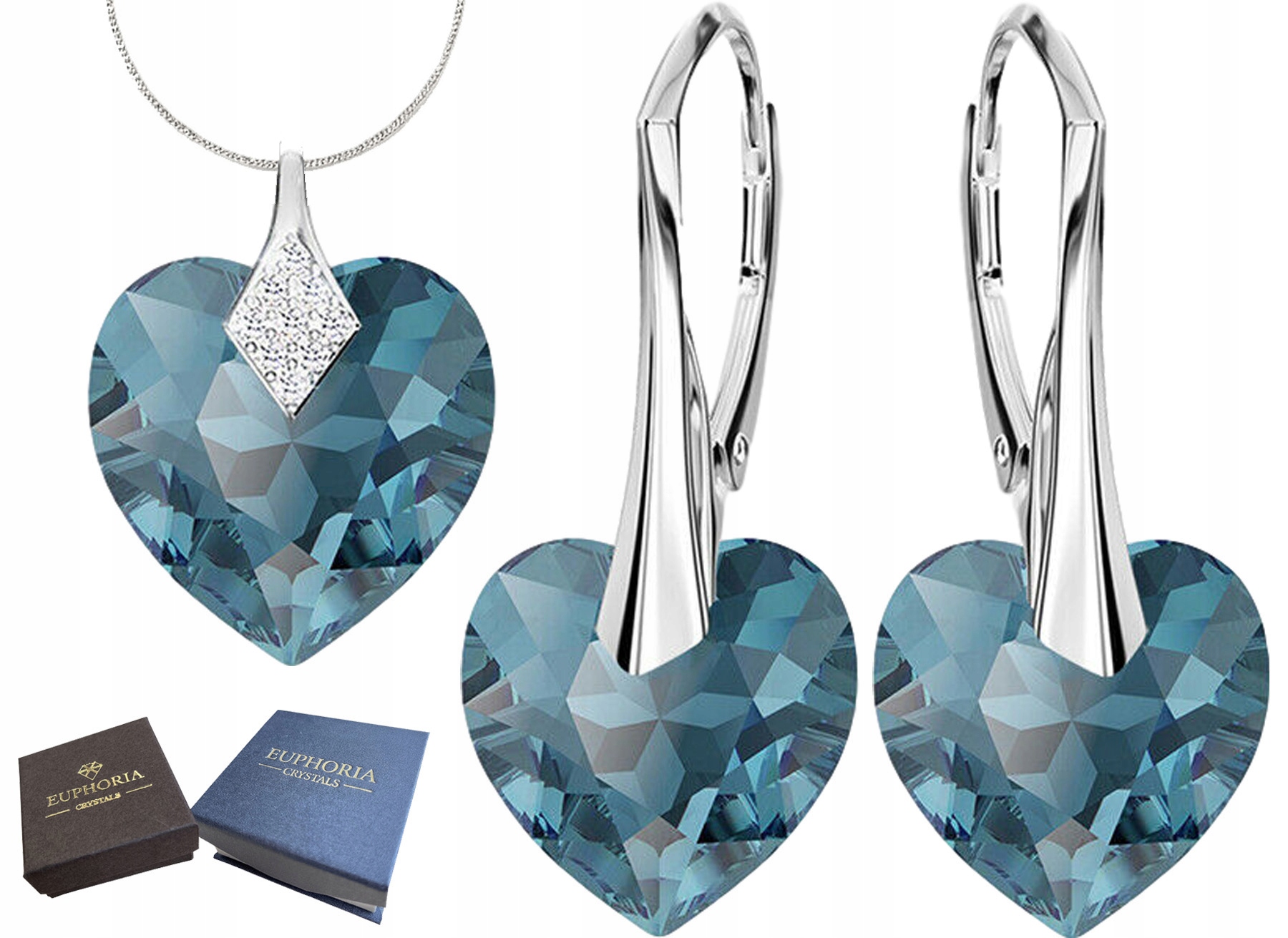 Stříbrné Náušnice Náhrdelník s přívěskem Stříbrné šperky 925 Pro ženy