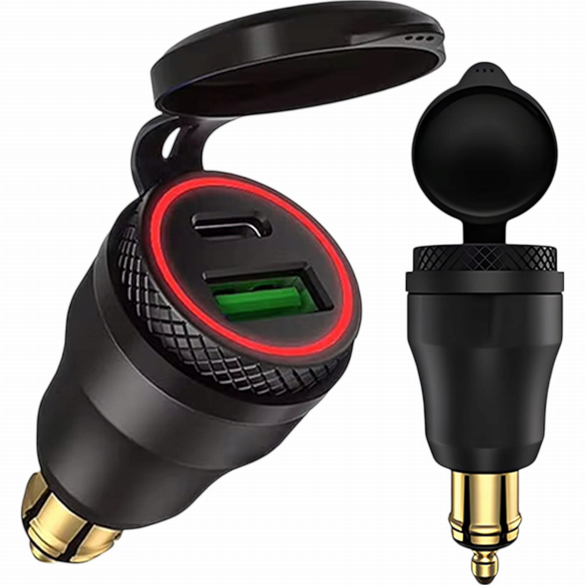 Motocyklová nabíječka Din Usb-c Usb Qc 3.0 Napájecí adaptér Bmw