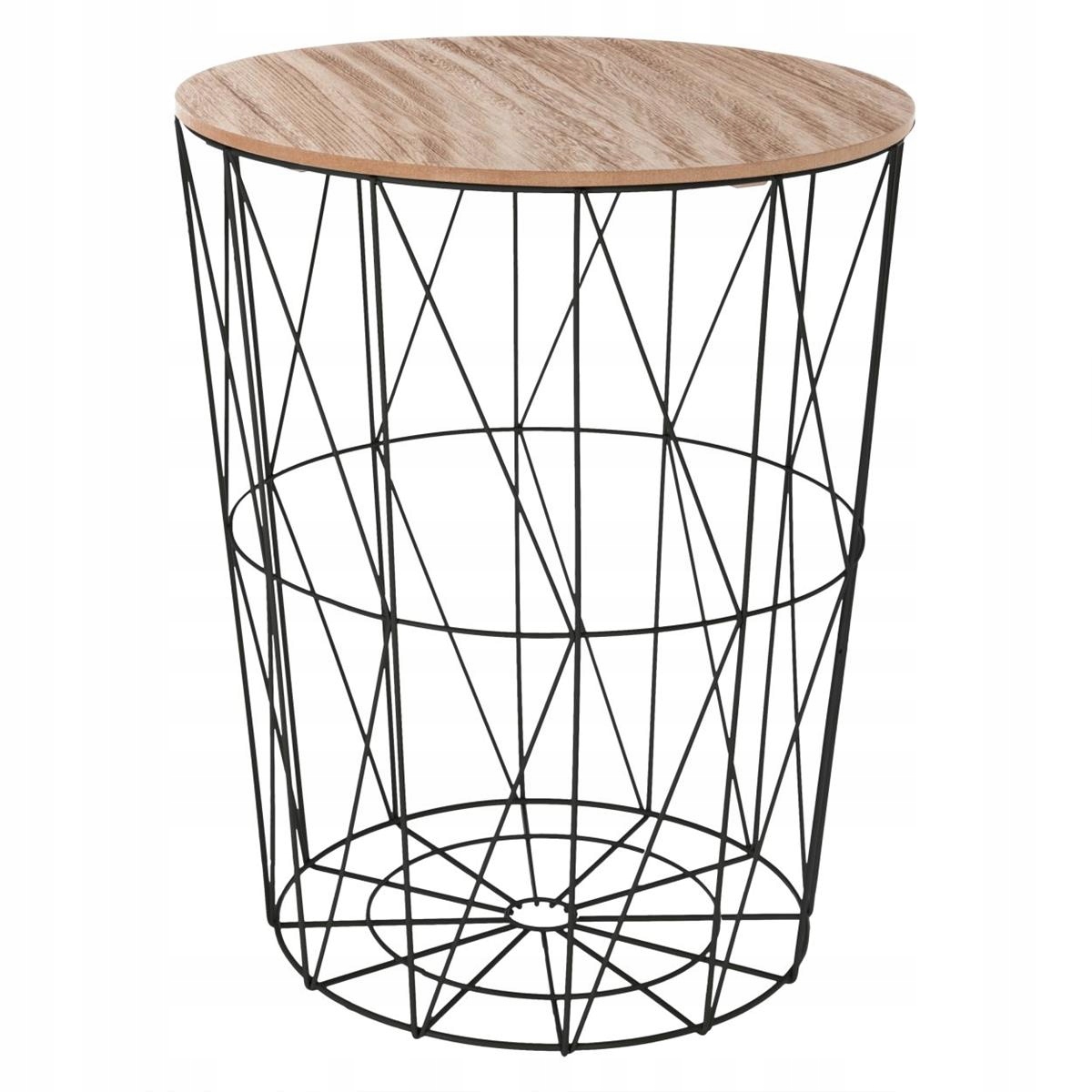 

Stolik kawowy kosz koszyk Kumi czarny loft 47 cm