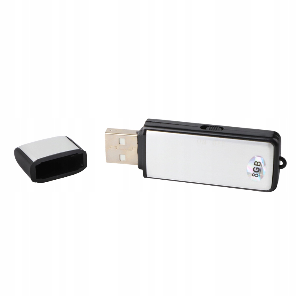 DYKTAFON MINI SZPIEGOWSKI 8GB PODSŁUCH PENDRIVE Złącza USB