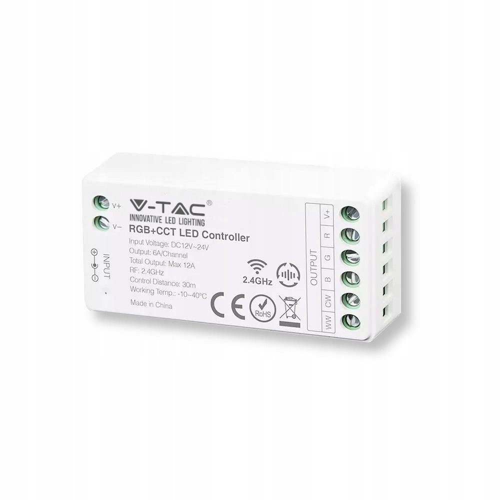 V-tac Ovladač Rgbw stmívač 12A/MAX 12V-144W 24V-288W