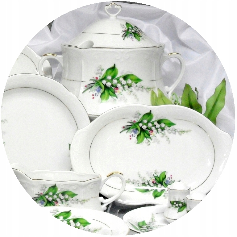 080 Kamelia Serwis Obiadowy 6/27 Malcer Porcelana