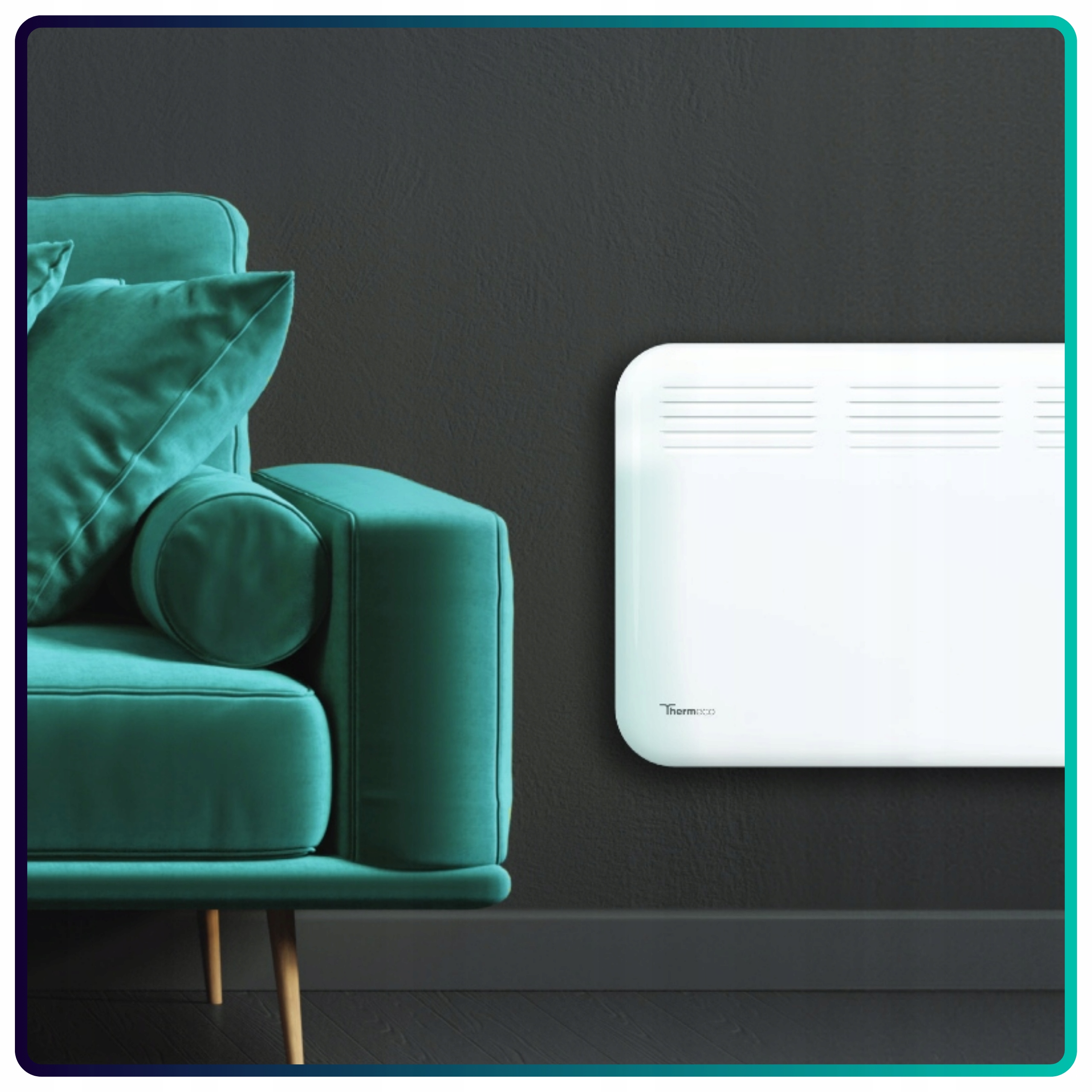 Grzejnik elektryczny energooszczędny konwektorowy ścienny 2000W biały Wifi Wysokość 430 mm