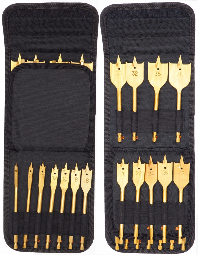 WIERTŁA PŁASKIE PIÓRKOWE ŁOPATKOWE DO DREWNA 16szt Marka Falon-Tech