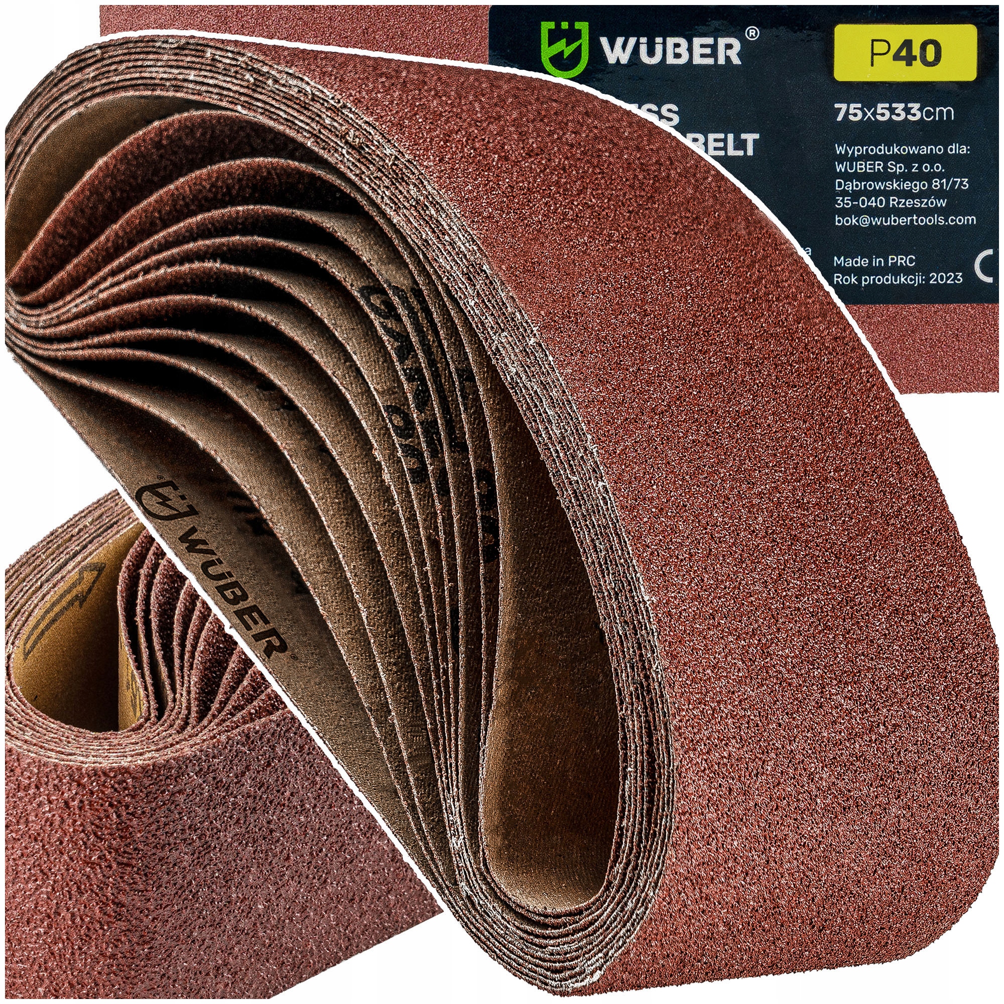 Pas Bezkońcowy P40 533x75MM Do Szlifierki Taśmowej Papier Ścierny Taśma