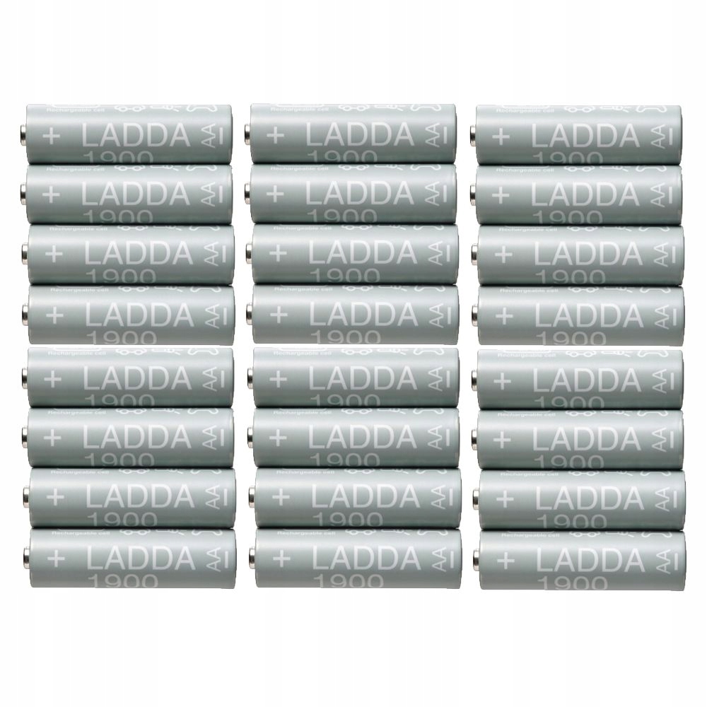 Grube paluszki akumulatorki baterie IKEA AA R6 1900mAH 24 szt.