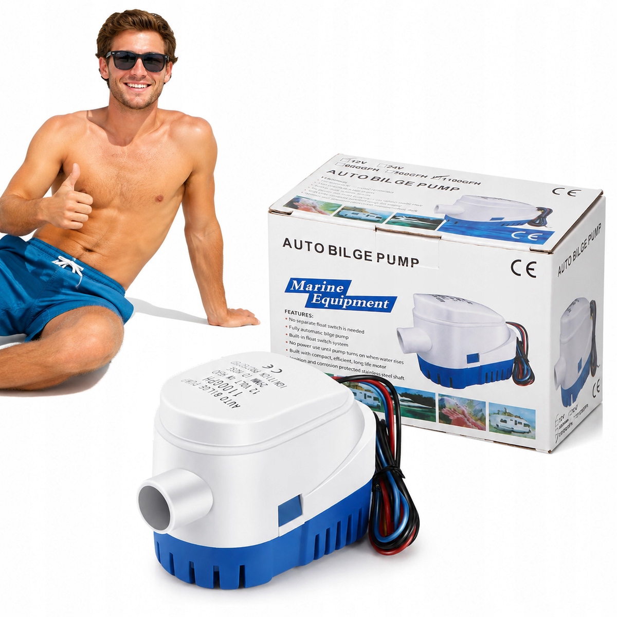 Automatyczna Pompa Zęzowa 1100 Gph 12V Do Kempingów I Łodzi