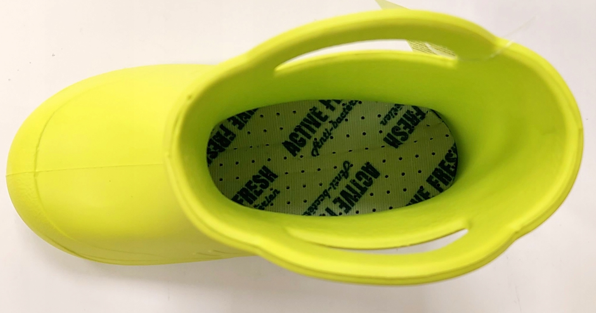 LEKKIE KALOSZE PIANKOWE GUMOWCE Z USZAMI ŻABKI ŻABKA FROG LIMONKA 26-27 Płeć chłopcy dziewczynki