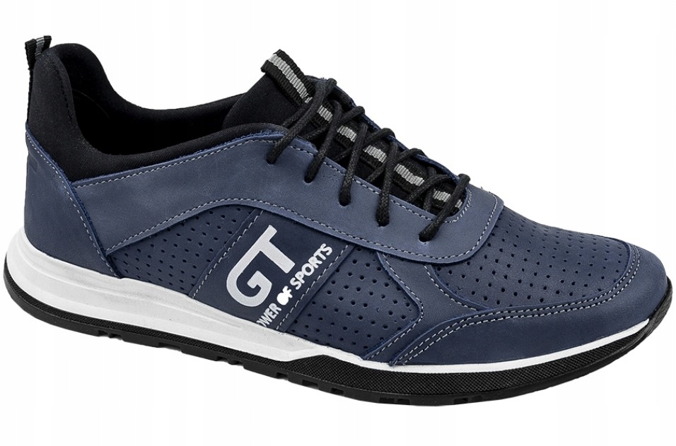 POLBUT BUTY SKÓRZANE CASUAL 2111 NIEBIESKI 42