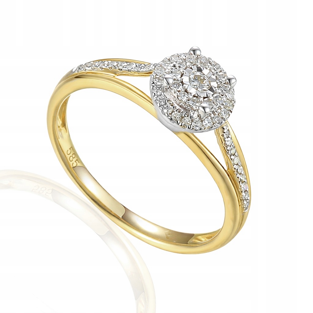 Prstýnek Au585 s diamanty R55167 vel.