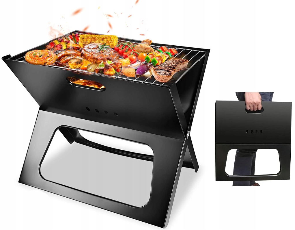 Zahradní Gril Na Dřevěné Uhlí, Přenosný Skládací Kufr