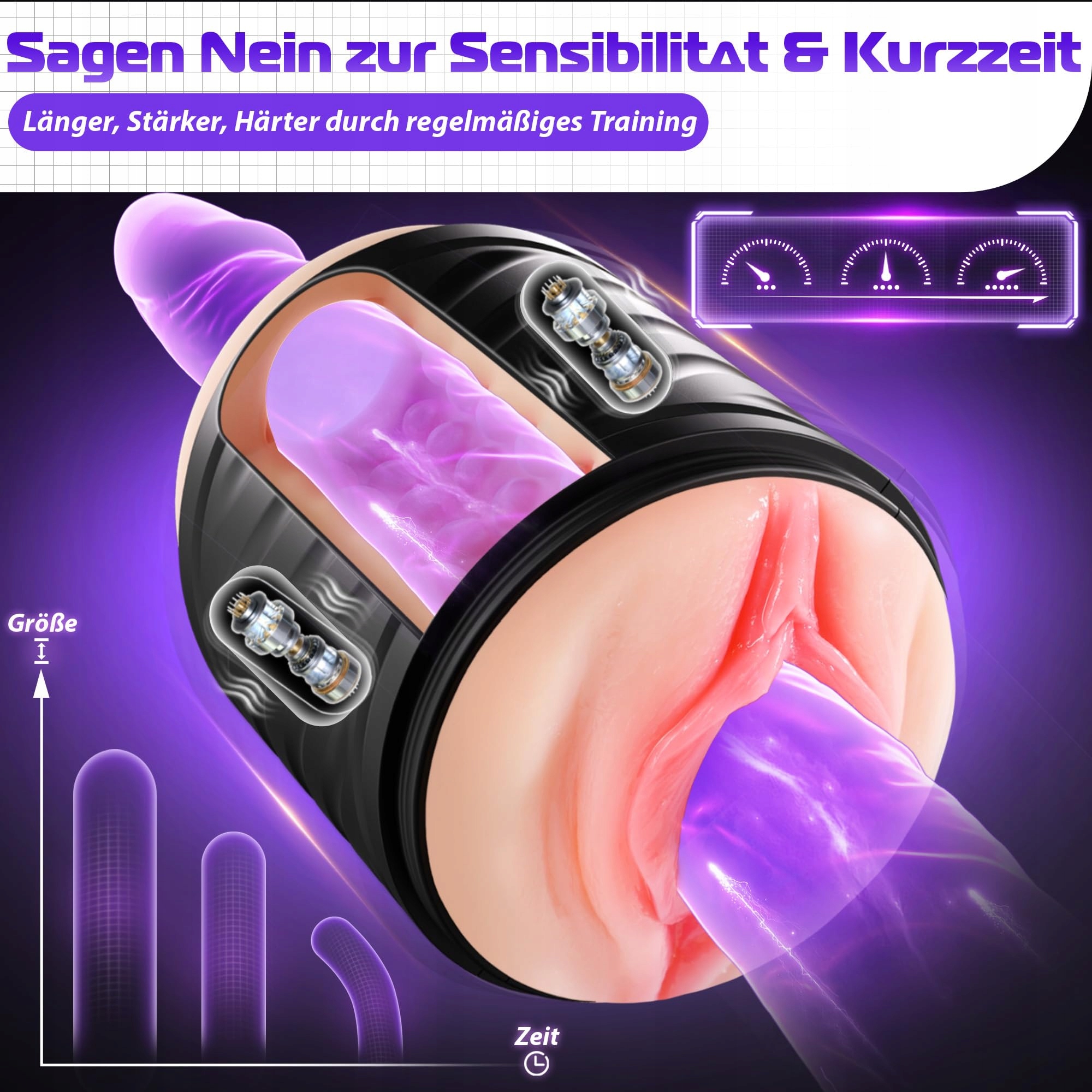 REALISTISCH Masturbator Dla Mężczyzn Analny Seks Zabawka 10 Wibracji — miniatura 7