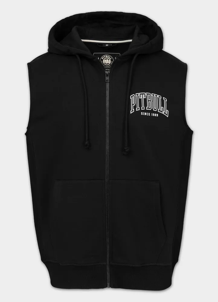 Bunda Bez Rukávů rozepínací s kapucí Pitbull Bavlněná vesta Badger XXL