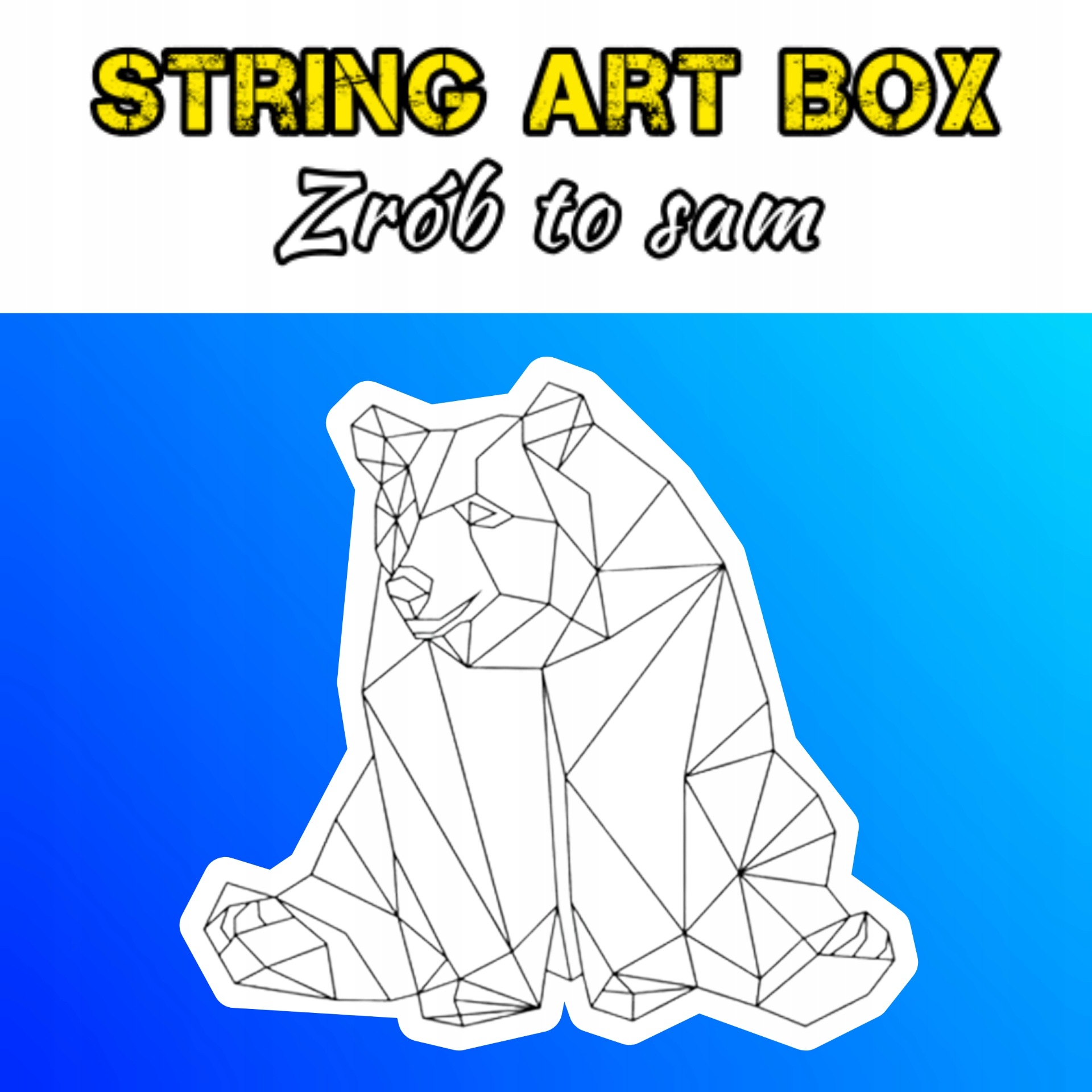 Sada String Art Diy Medvídek sedící Kontur