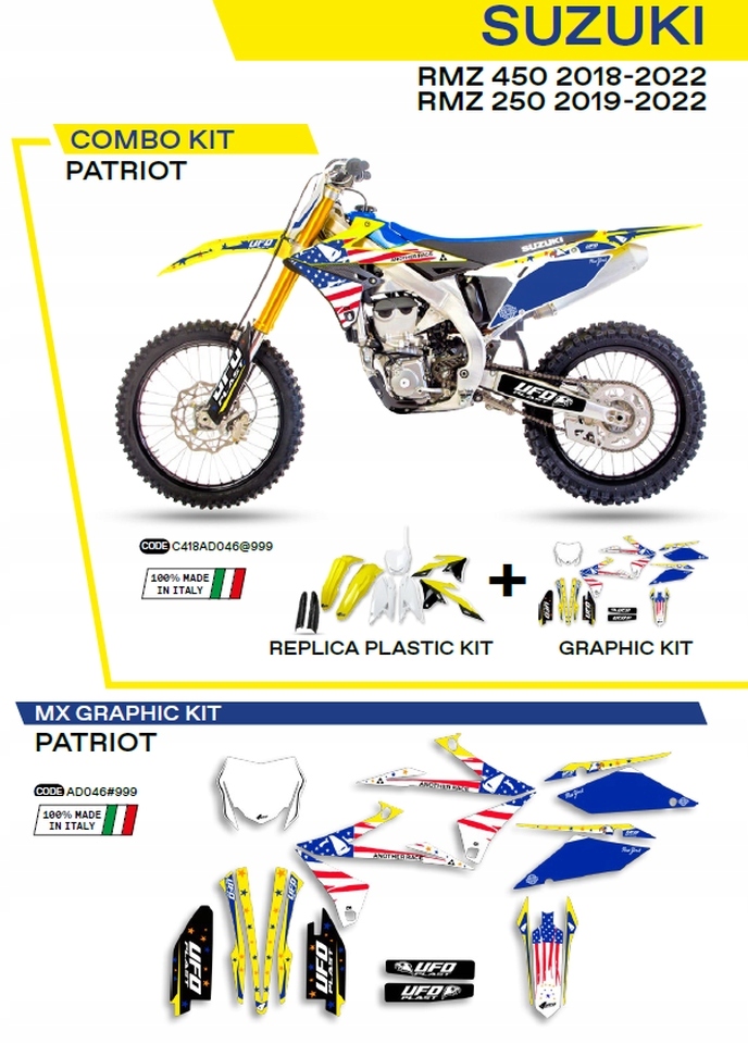 Ufo Sada plastov Sukit418999 Plus Sada nálepiek (olepiek) Suzuki Rmz