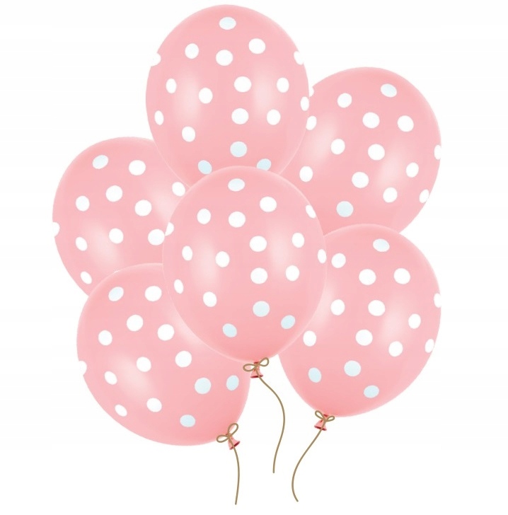 BALONY ZESTAW GROCHY groszki różowe 6szt 30cm