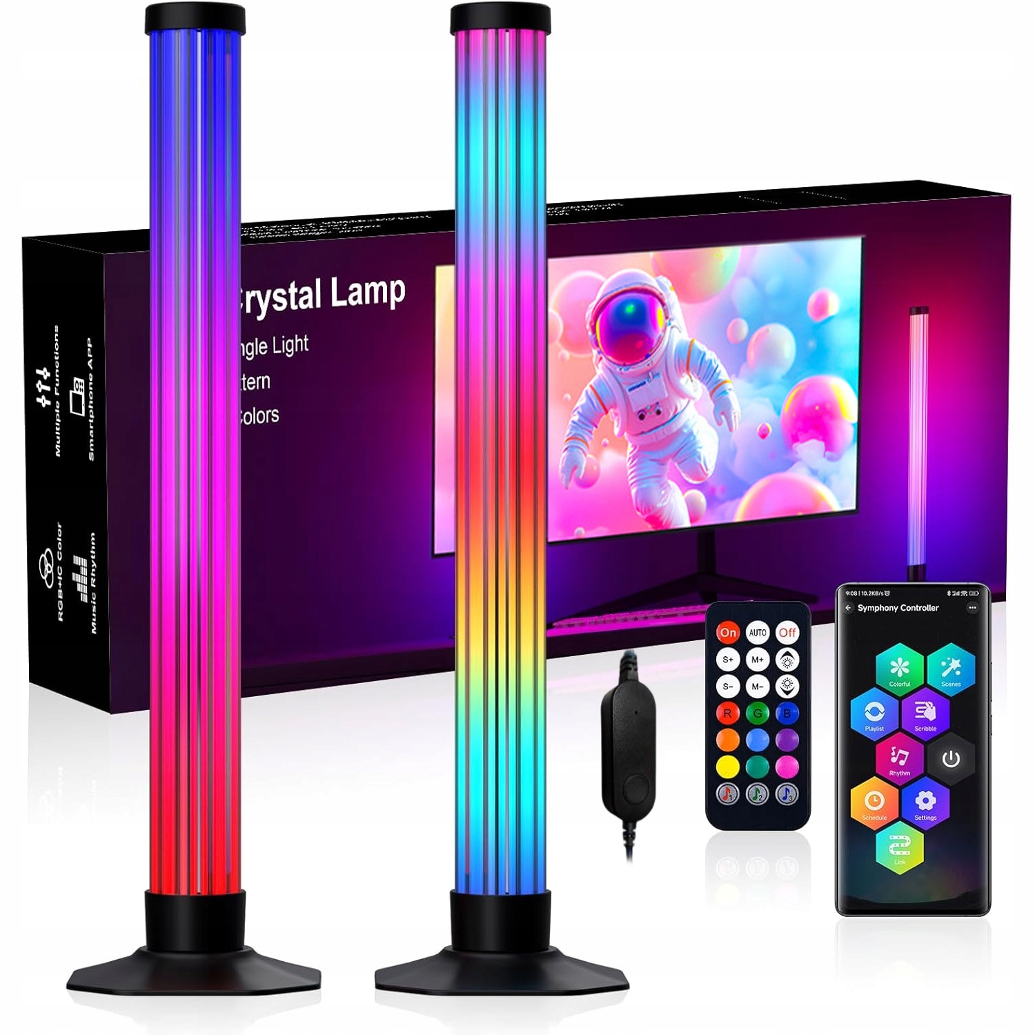 2X Inteligentní Světelné Lišty Pro Pc, Led Lampička Na Stůl Rgb, Herní