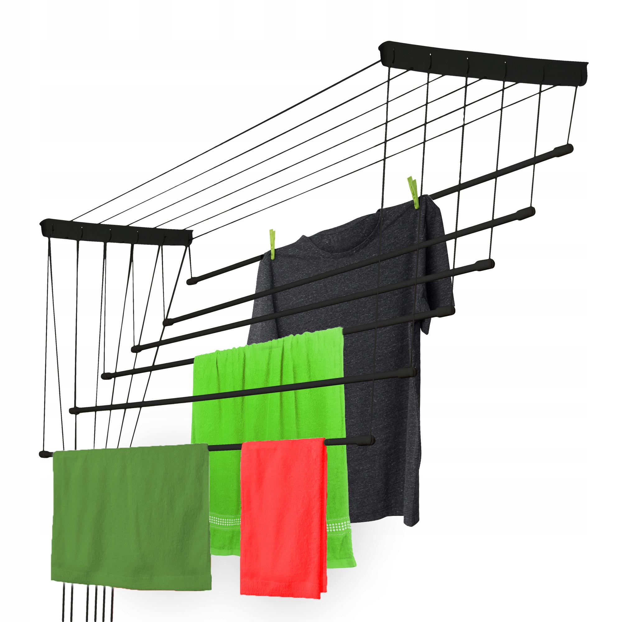 Levně Sušák Do Koupelny Stropní Na Prádlo 6 Tyčí 180cm Odolný