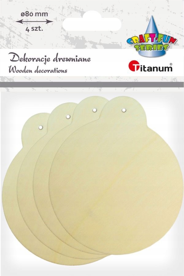 

Bombka Drewniana na choinkę do zdobienia 8cm 4szt