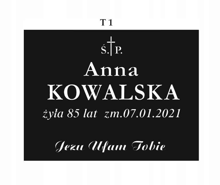 TABLICA GRANITOWA WRAZ Z KLINEM 40x50 gr3 SZWED Rodzaj tablicy grawerowane