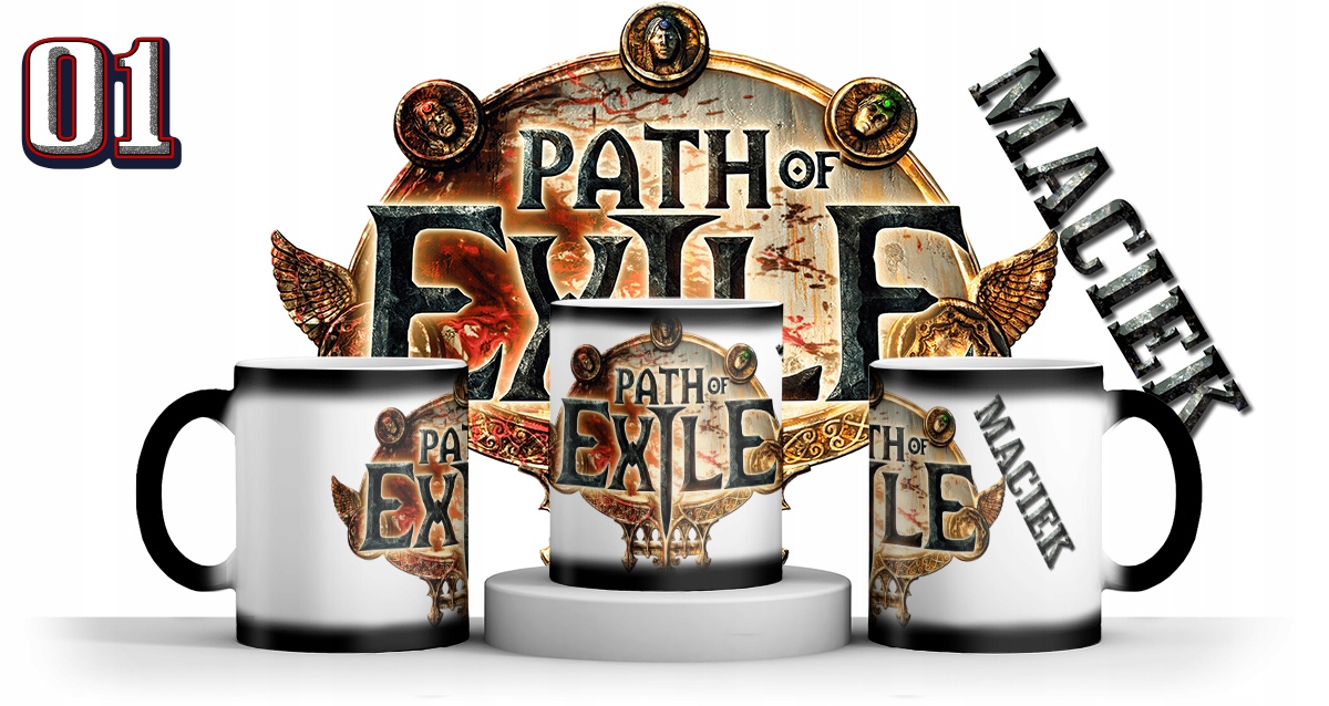 MAGICZNY KUBEK PATH OF EXILE + IMIE + KARTONIK Pojemność 330 ml