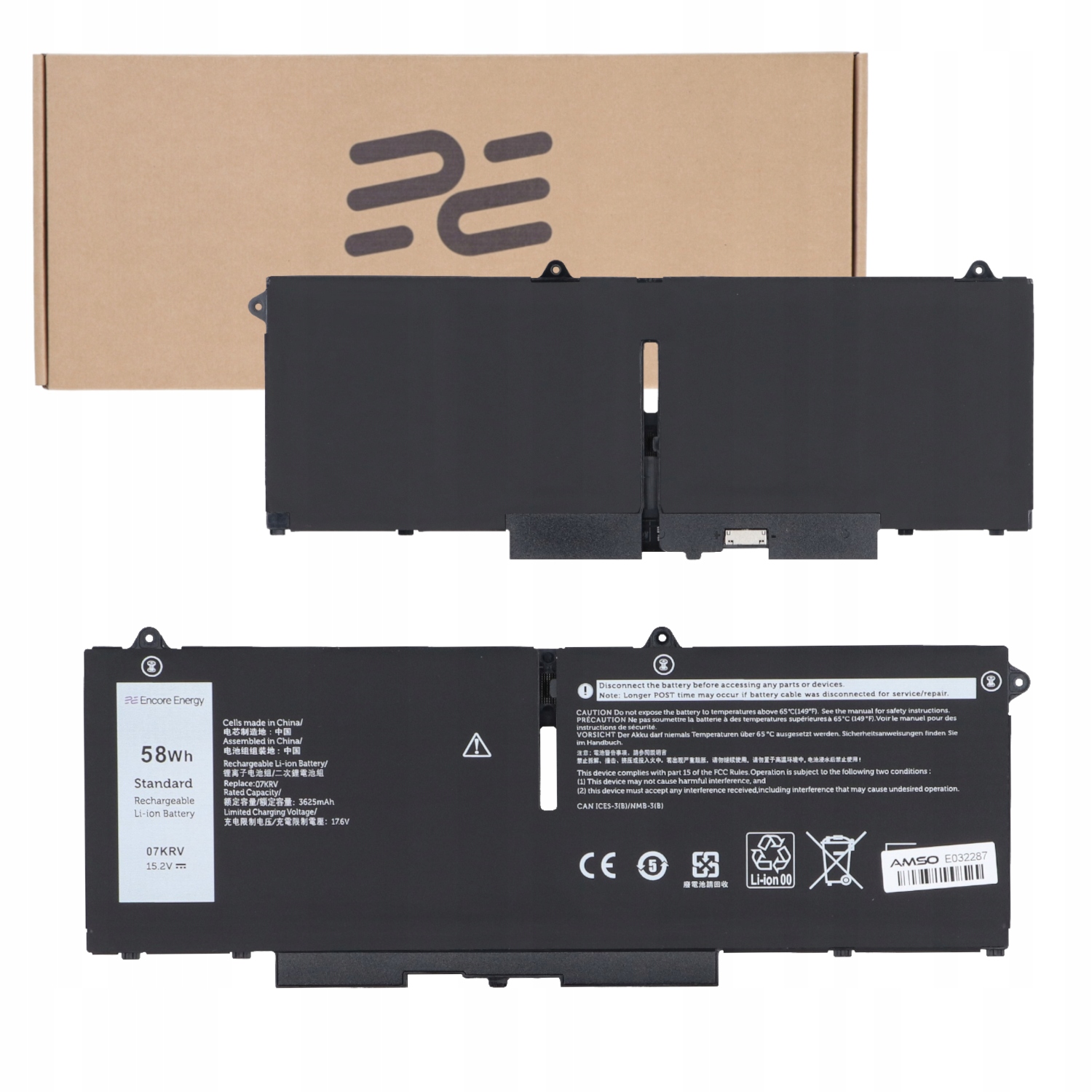 Bateria 07KRV do Dell Latitude 7530 5430 Precision 3570 58Wh Encore Energy