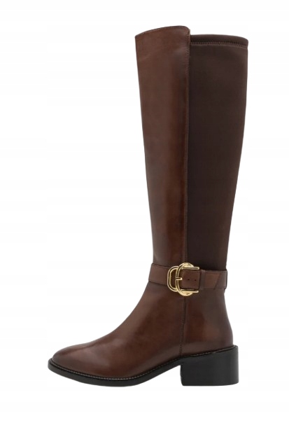 Anna Field Hnědé Klasické Kozačky S Páskem A Visacím Zámkem 36 T7F