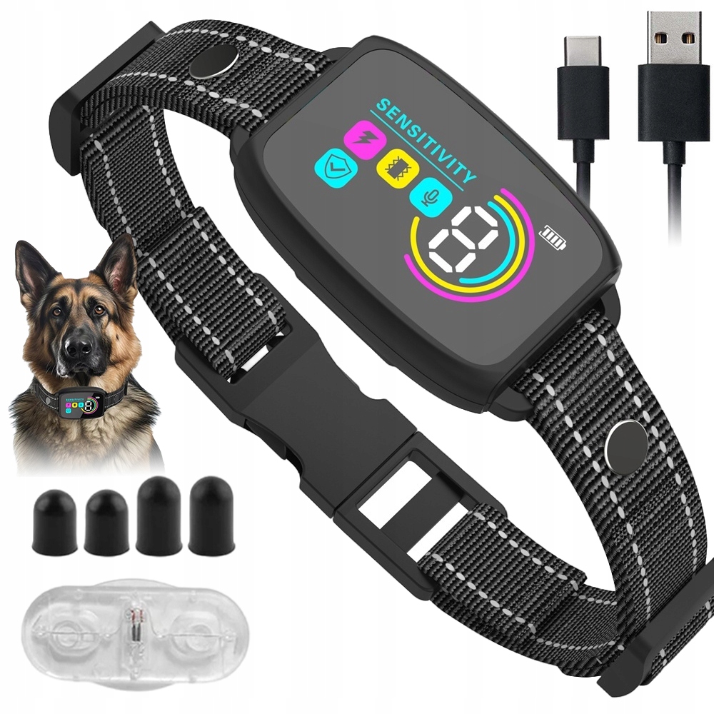 Levně Ip67 Protištěkací obojek 8 úrovní regulace pro malé i velké psy