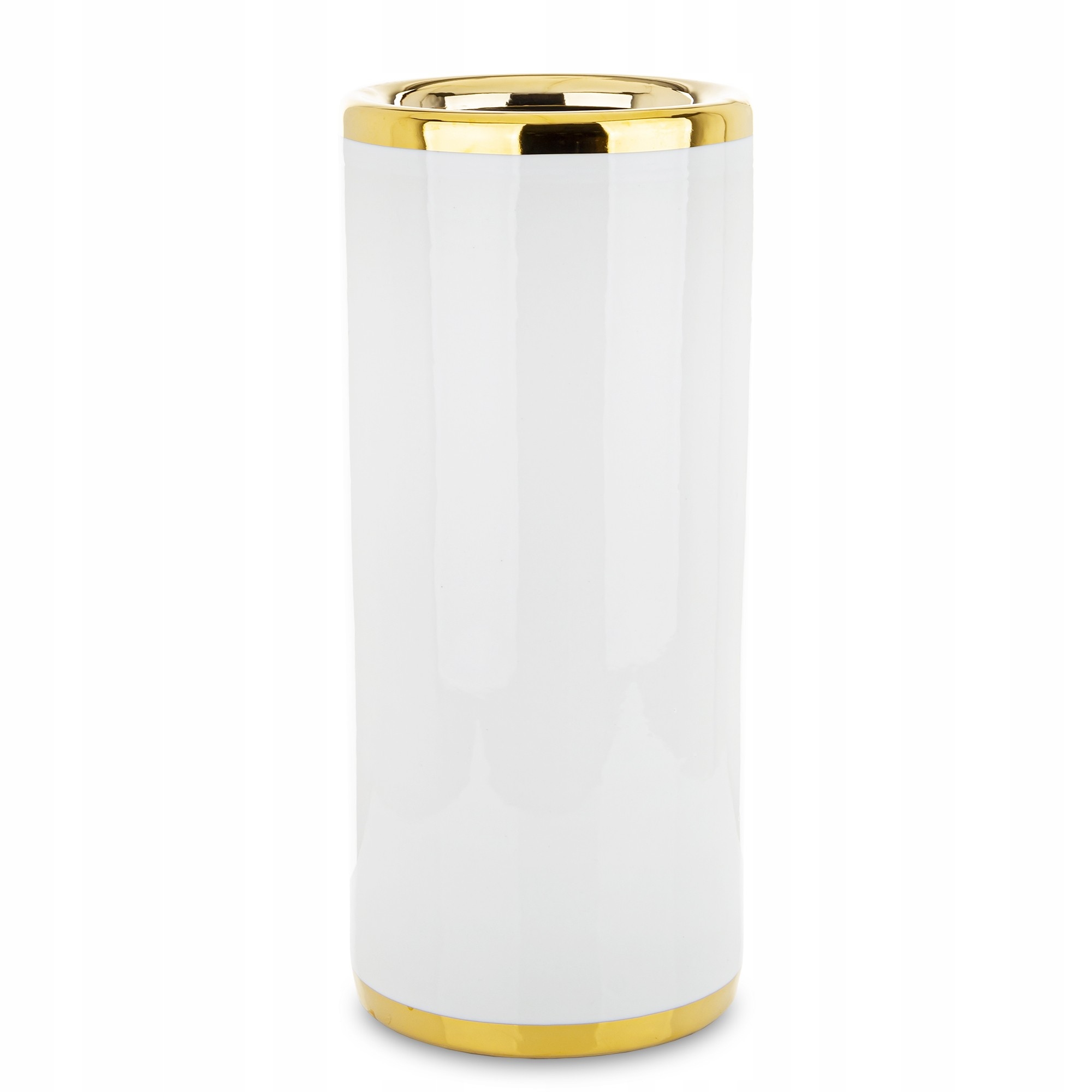 Zásobník na dáždniky retro biely zlatý glamour keramický