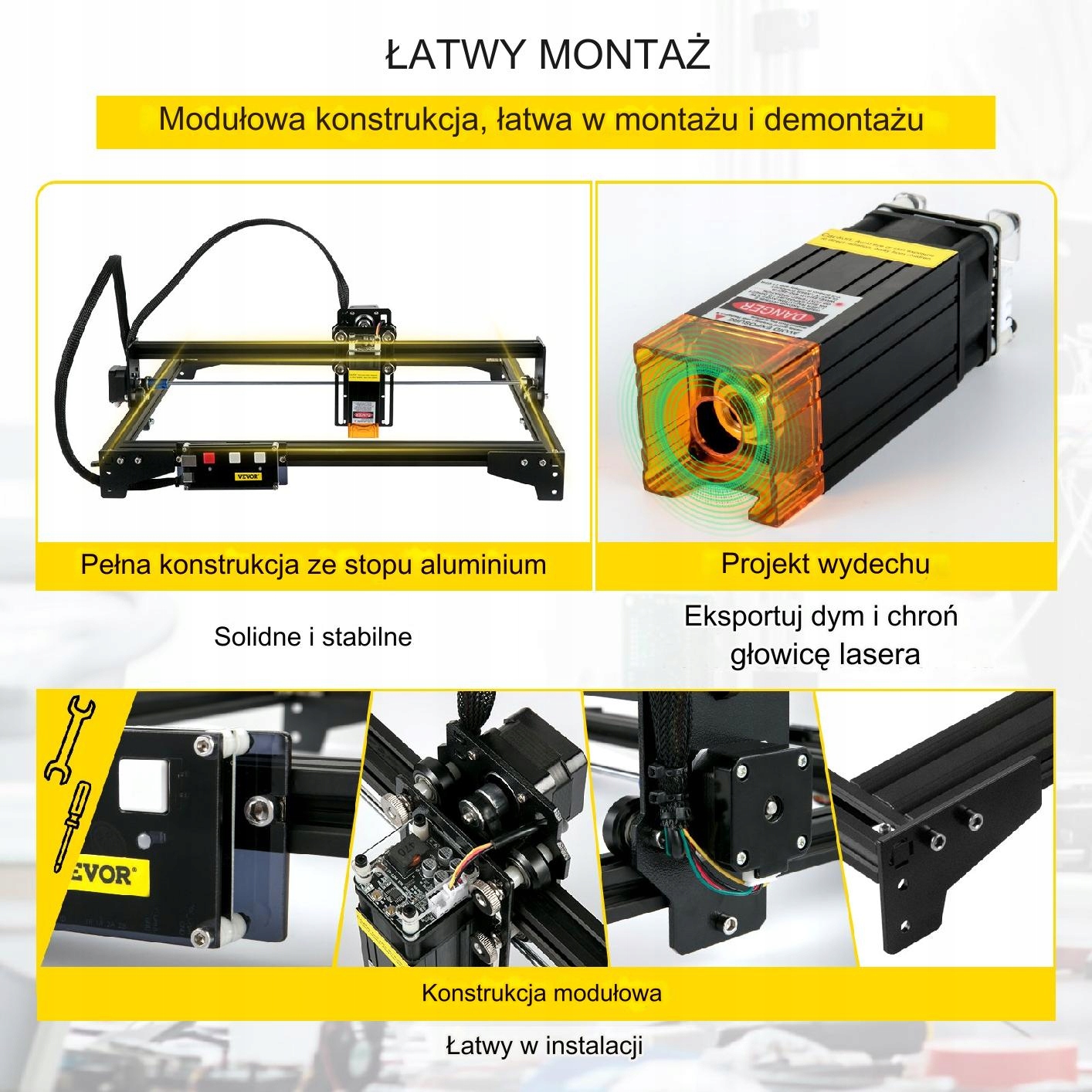 Grawer laserowy maszyna tnąca laserem 5,5W 40x41cm Marka Vevor