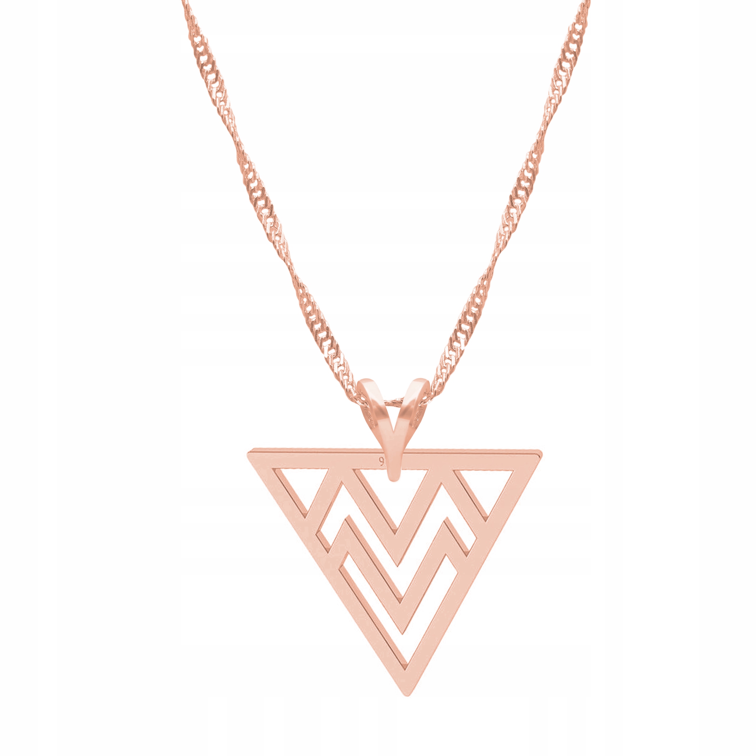 Řetízek zlatý náhrdelník 925 Trojúhelník Trojúhelníky