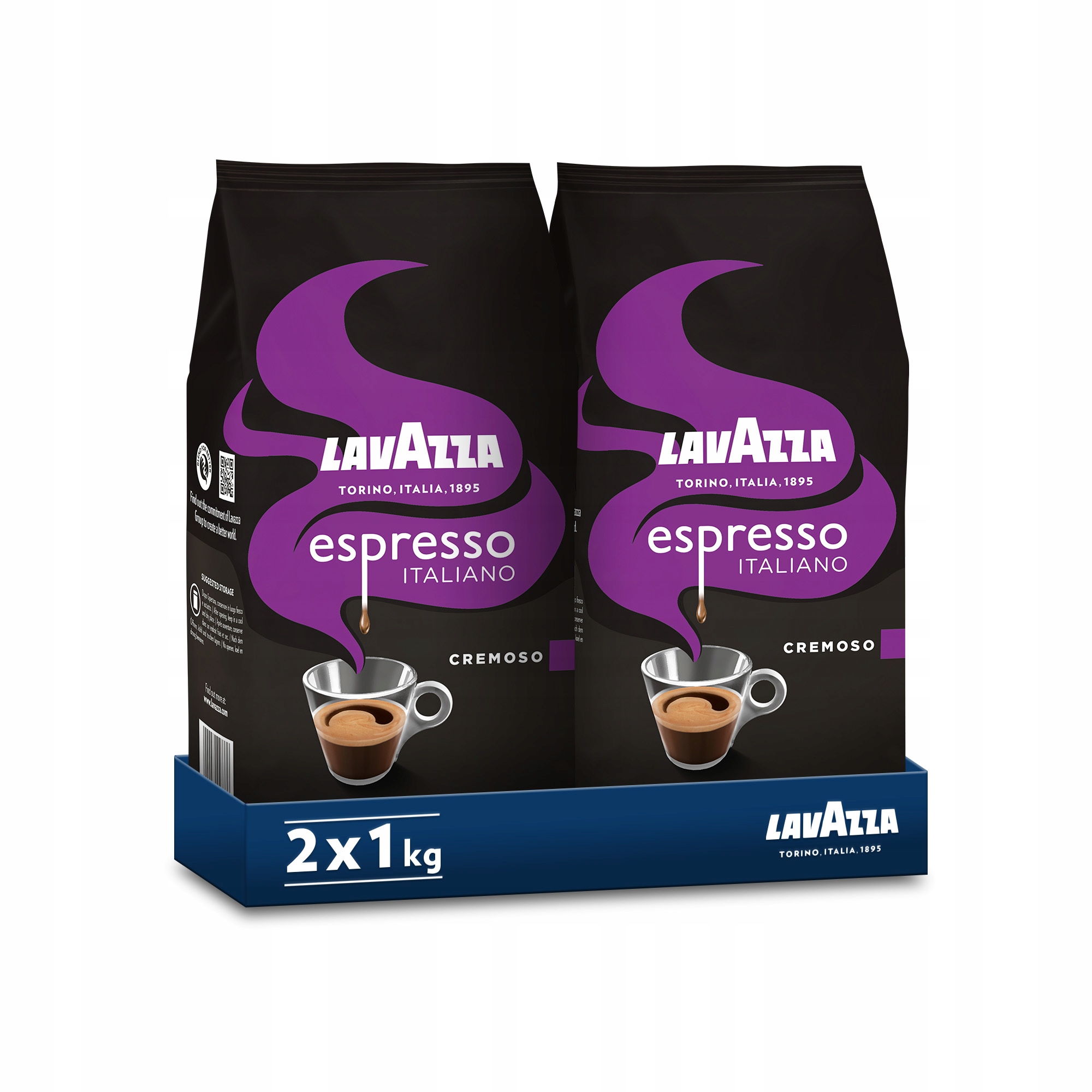 Levně Sada Zrnková Káva Lavazza Espresso Cremoso 2x1kg